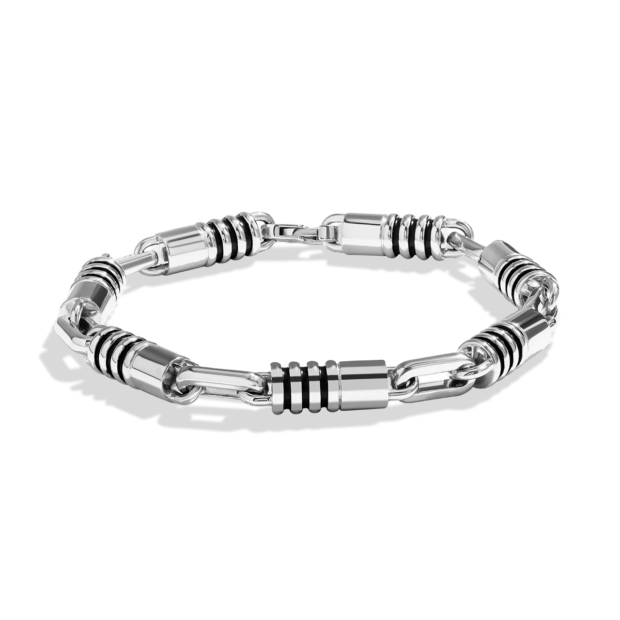 A JEDI™ MARK MEN'S BRACELET Silver and Black Rhodium
