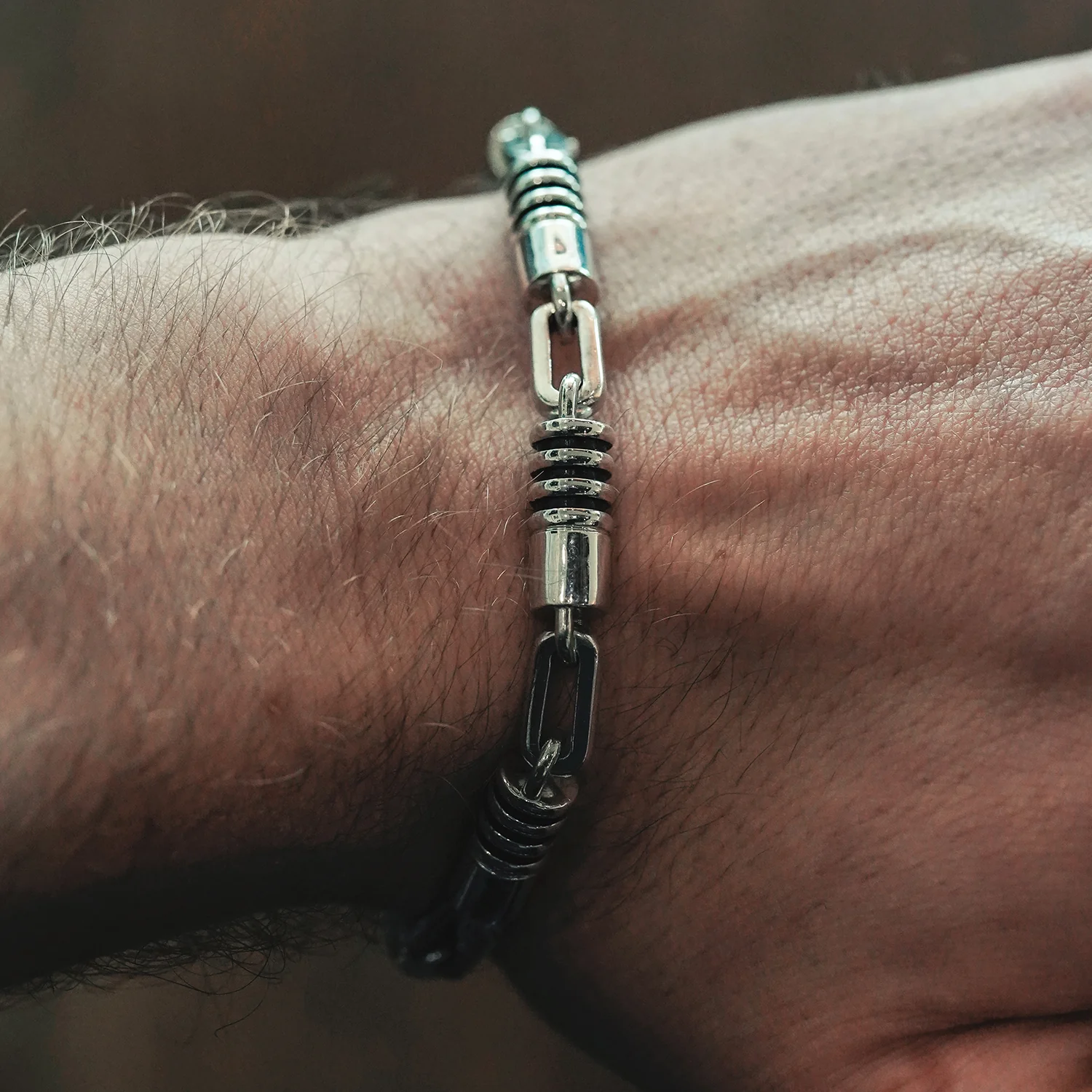 A JEDI™ MARK MEN'S BRACELET Silver and Black Rhodium - Image 2