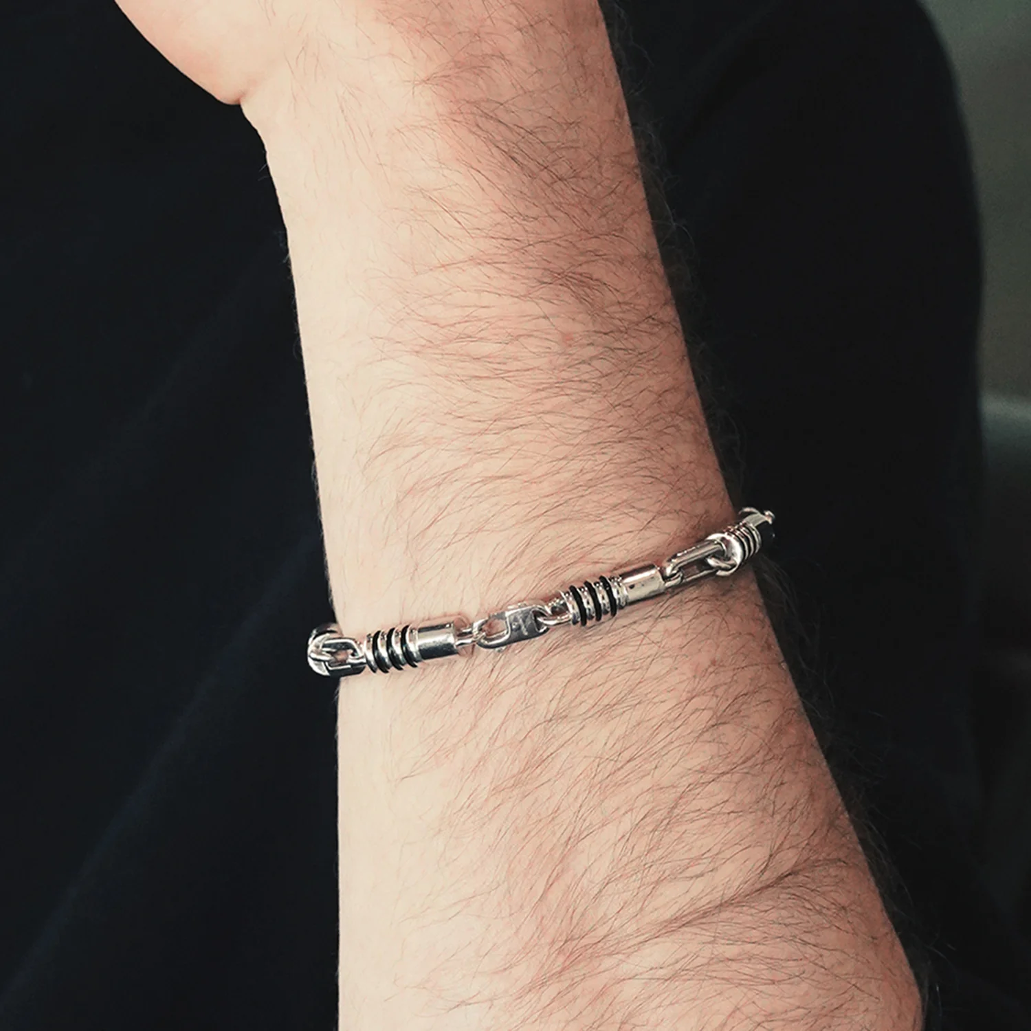 A JEDI™ MARK MEN'S BRACELET Silver and Black Rhodium - Image 3