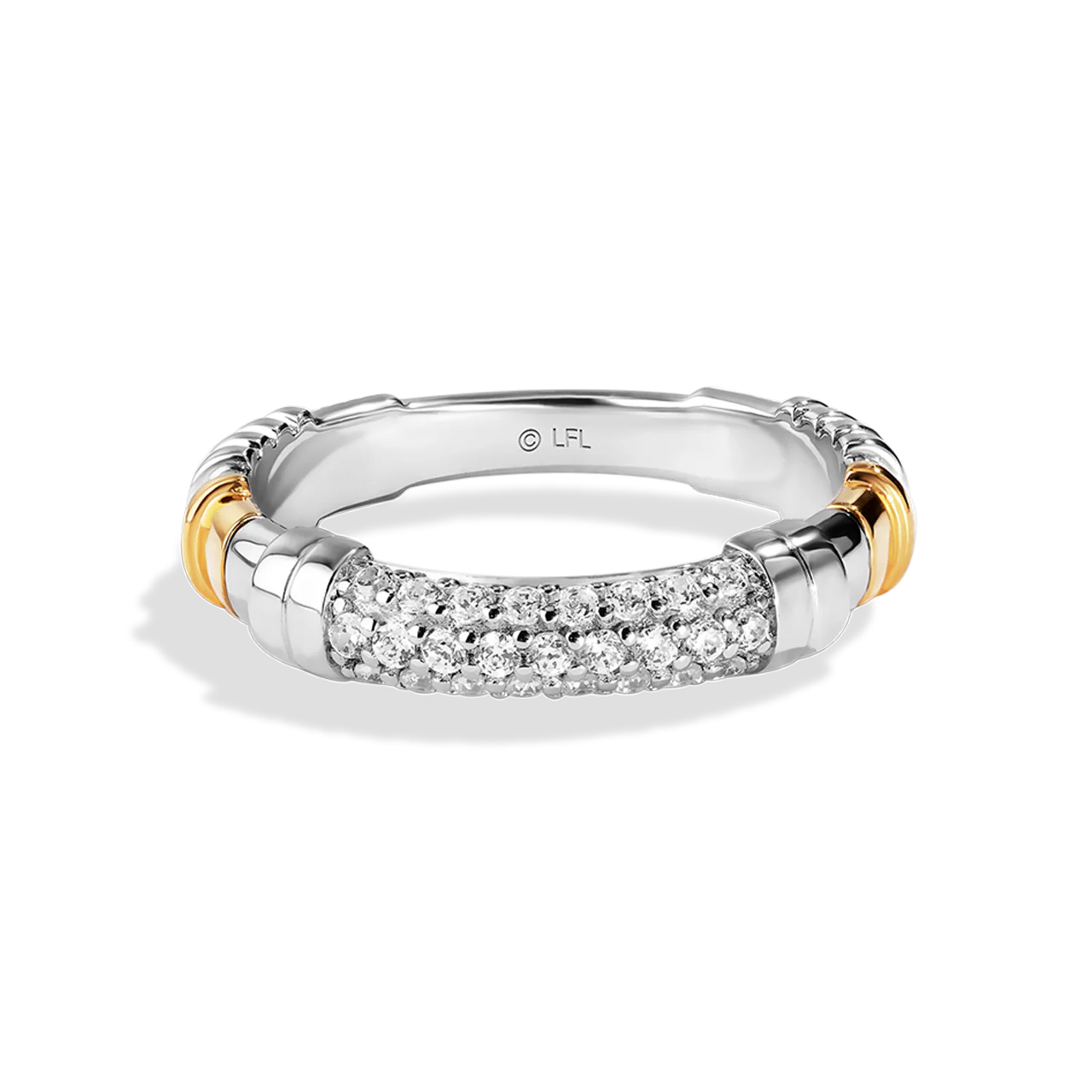 A JEDI™ MARK WOMEN'S BAND 1/4 CT.TW. White Diamonds 14K White and Yellow Gold