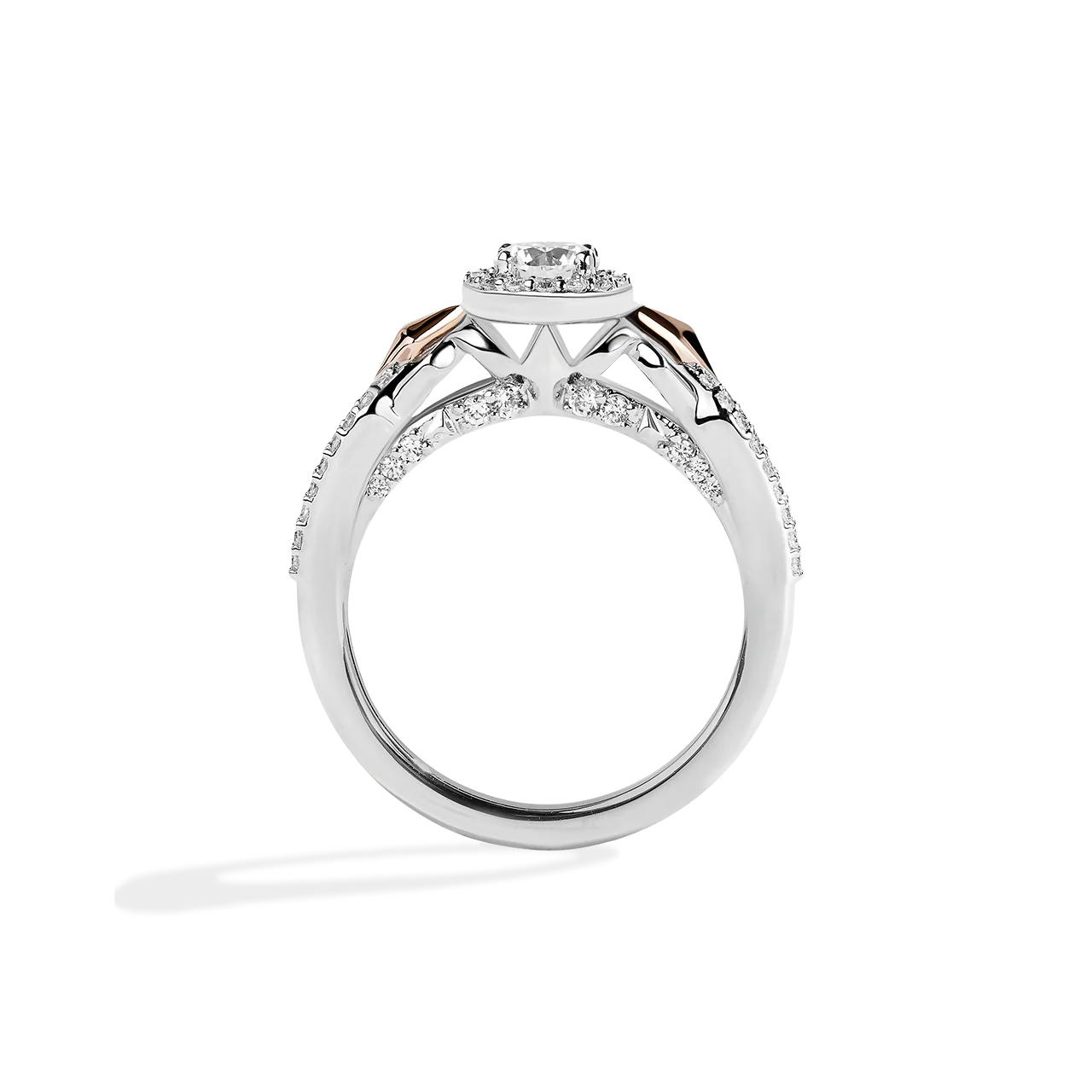 AHSOKA TANO™ 14K WHITE GOLD AND ROSE GOLD ENGAGEMENT RING with 1 CT.TW. Diamonds - Image 3