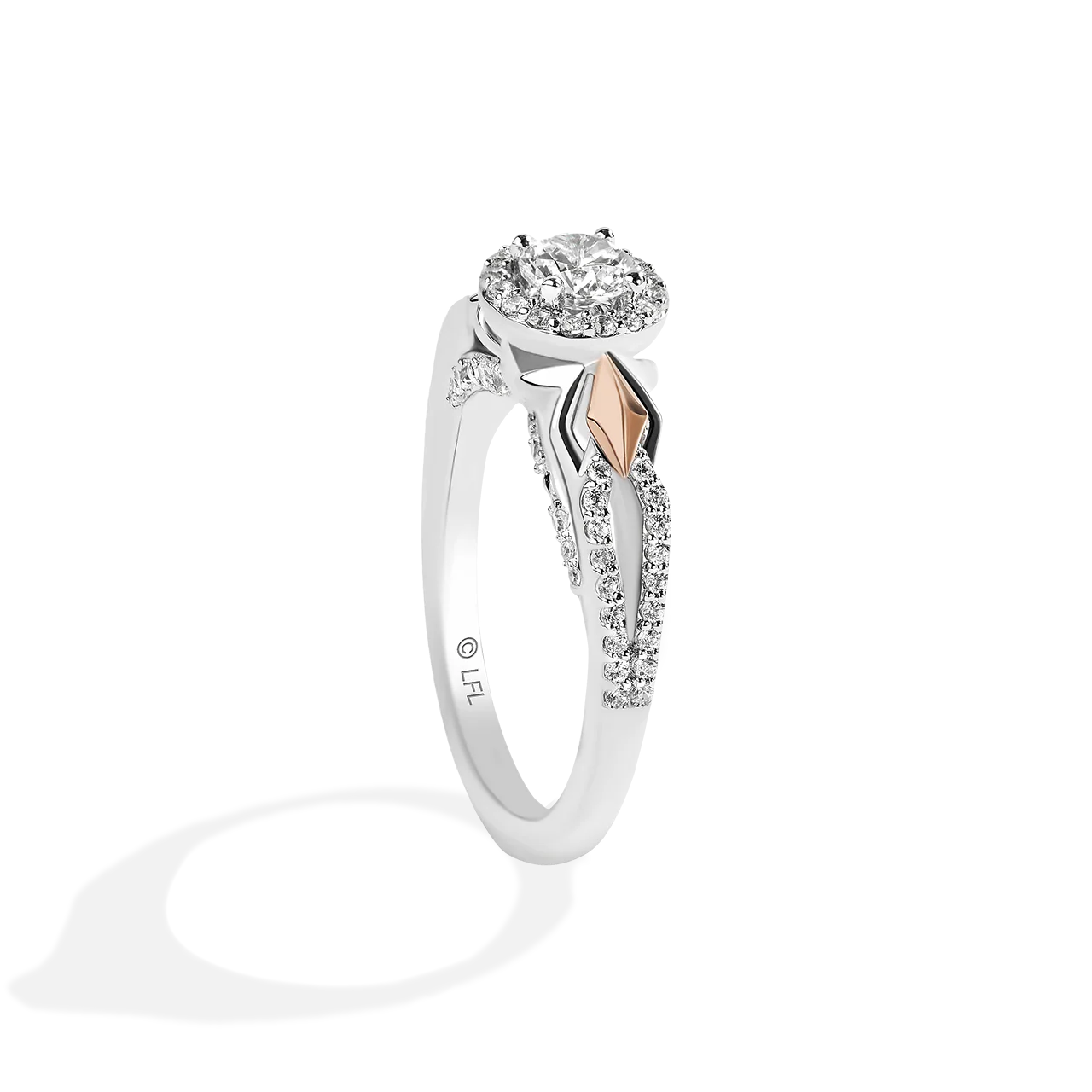AHSOKA TANO™ 14K WHITE GOLD AND ROSE GOLD ENGAGEMENT RING with 1 CT.TW. Diamonds - Image 4
