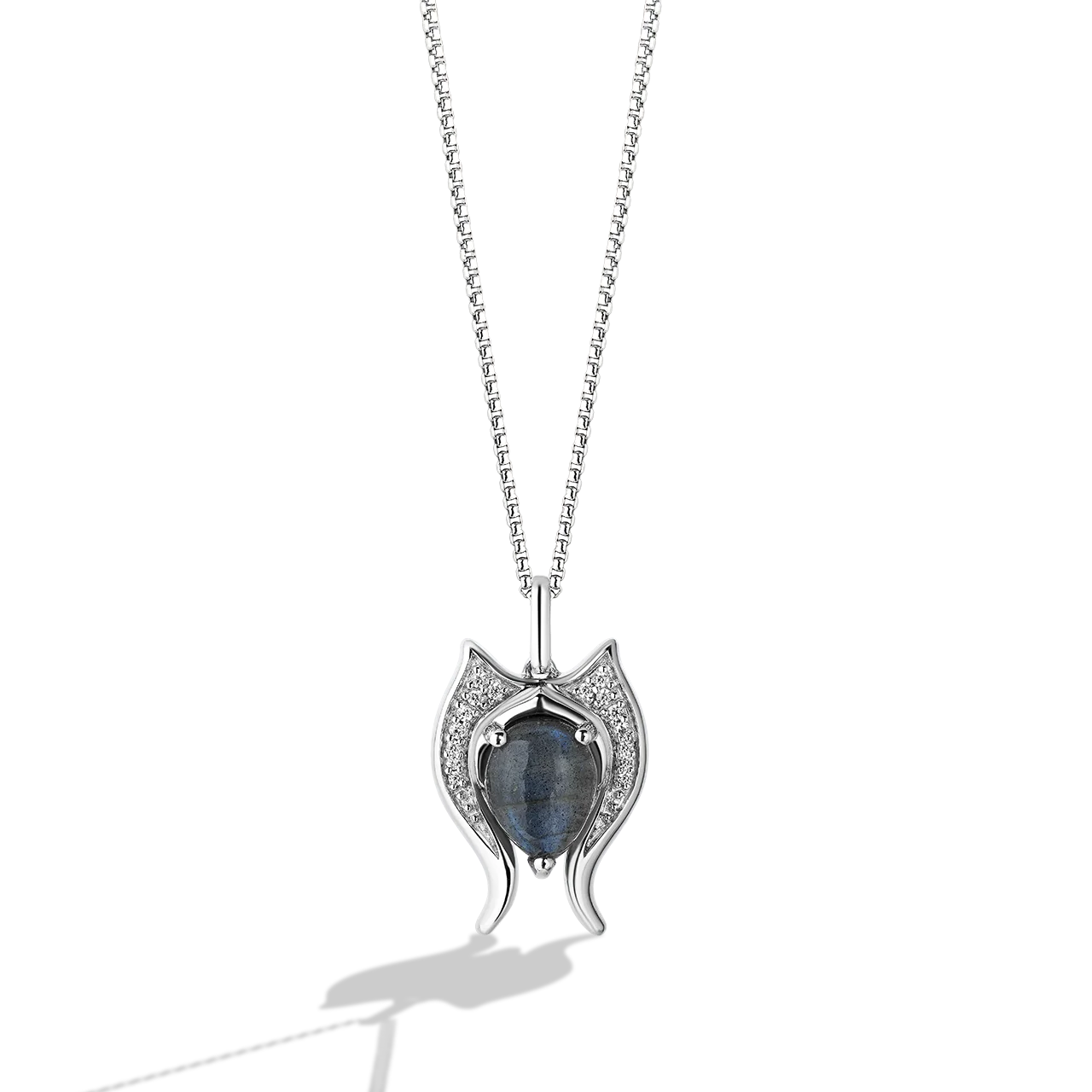 AHSOKA TANO™ PENDANT IN STERLING SILVER with 1/12 CT.TW. Diamonds and Blue Labradorite