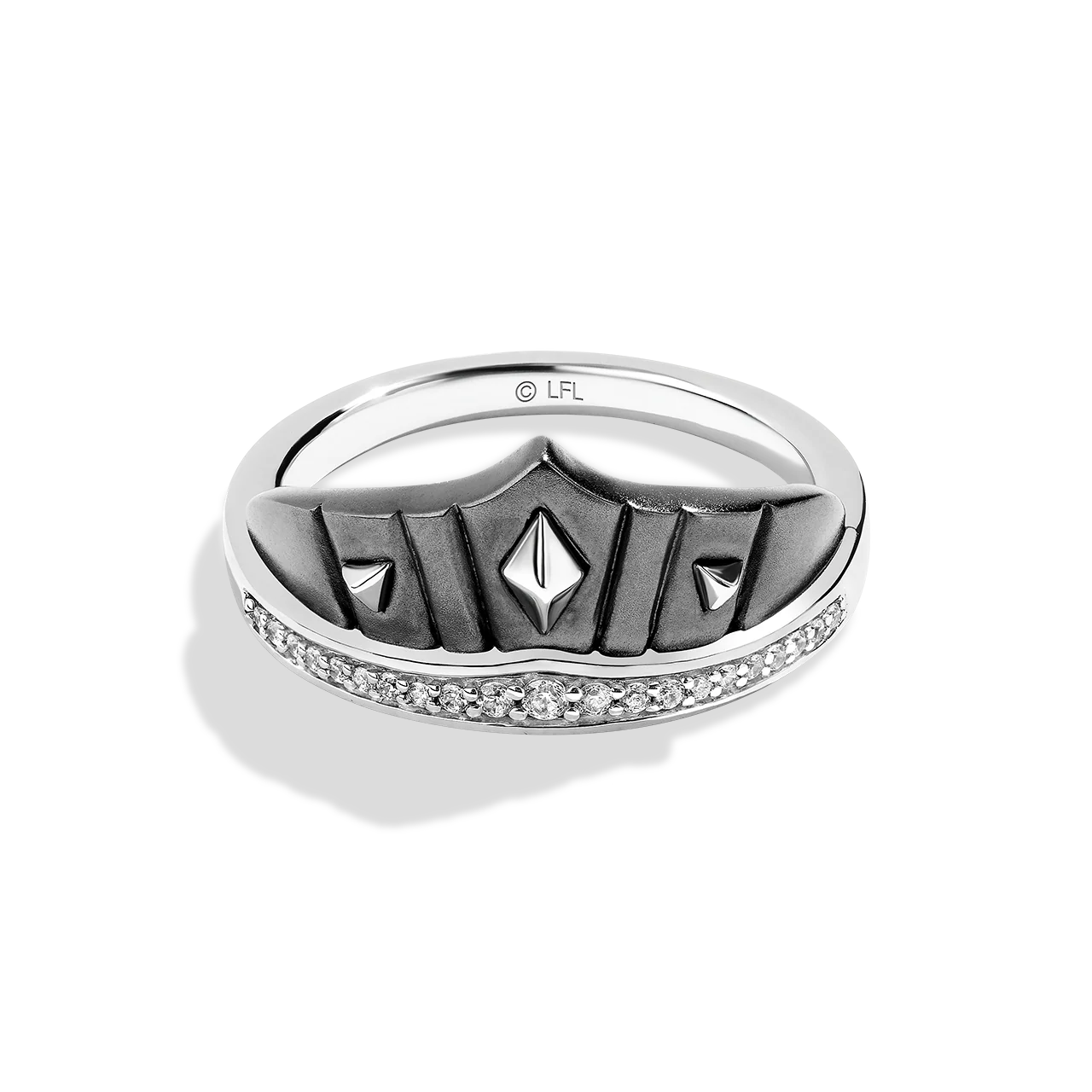 AHSOKA TANO™ WOMEN'S RING 1/10 CT.TW. Diamonds, Sterling Silver and Black Rhodium