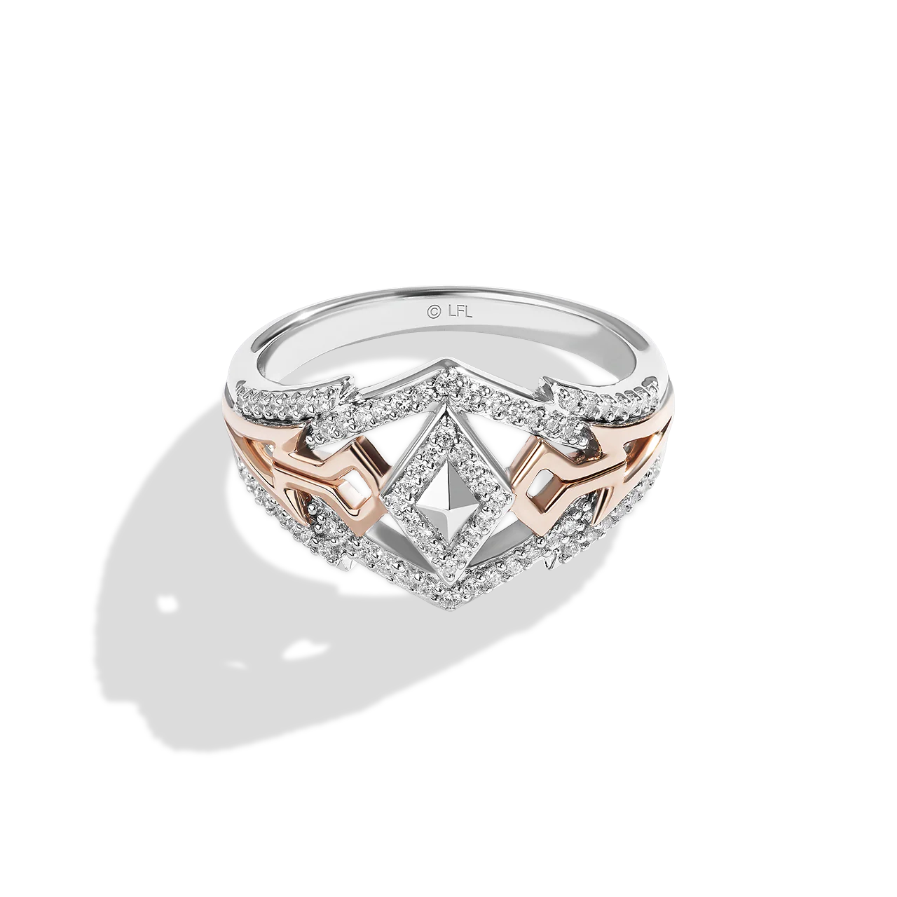 AHSOKA TANO™ WOMEN'S RING 1/4 CT.TW. Diamonds, Sterling Silver and 10K Rose Gold