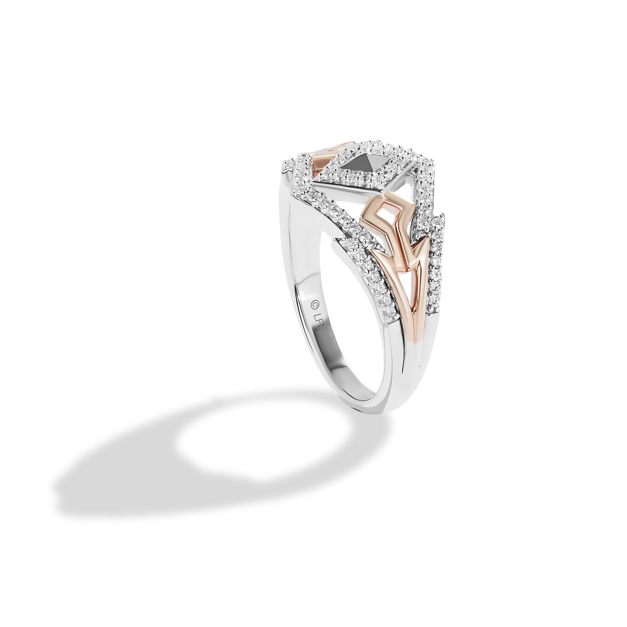 AHSOKA TANO™ WOMEN'S RING 1/4 CT.TW. Diamonds, Sterling Silver and 10K Rose Gold - Image 2