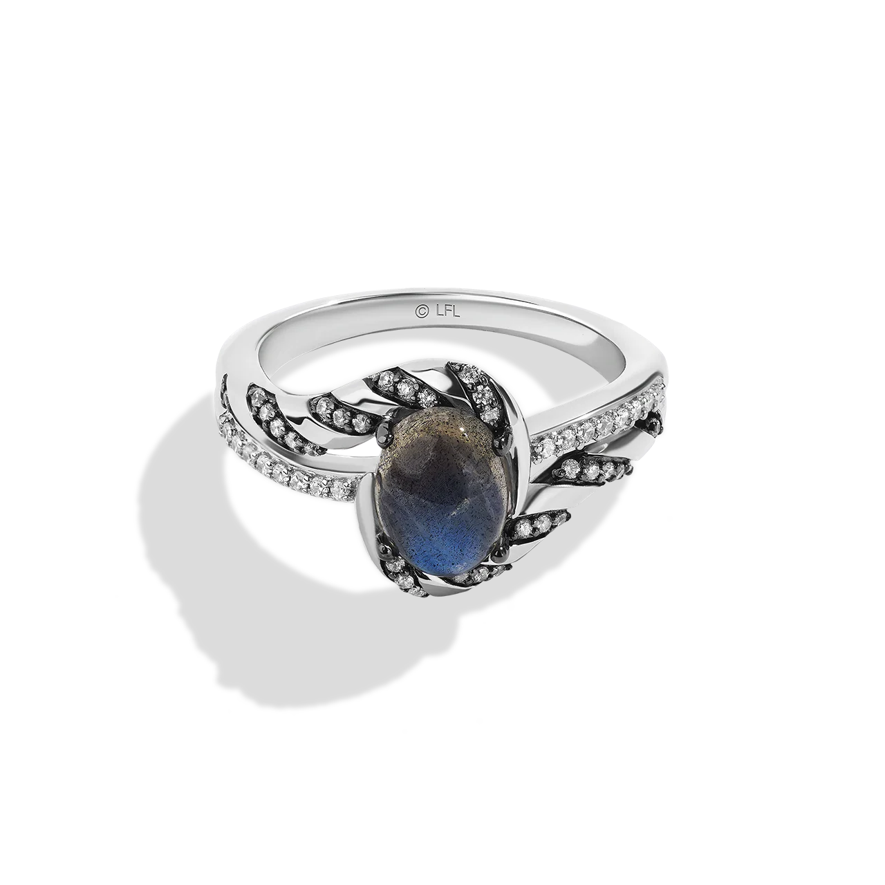 AHSOKA TANO™ WOMEN'S RING 1/5 CT.TW. Diamonds and Blue Labradorite, Sterling Silver