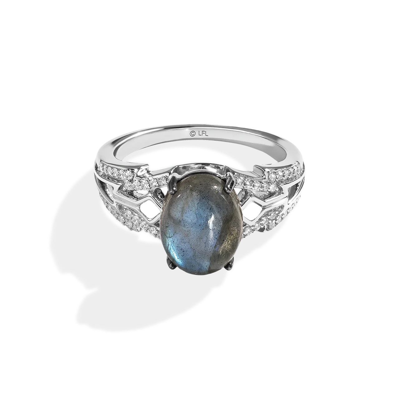 AHSOKA TANO™ WOMEN'S RING 1/7 CT.TW. White Diamonds, Labradorite, Sterling Silver