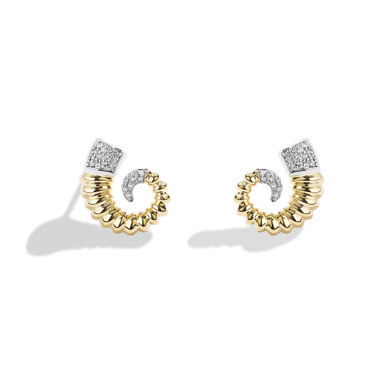 BANTHA™ WOMEN'S EARRINGS 1/6 CT.TW. Diamond, 10K Yellow Gold and Sterling Silver