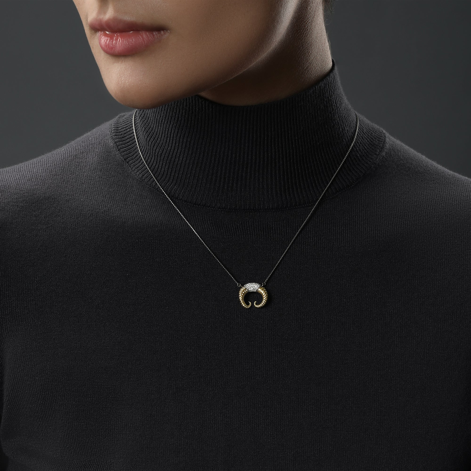 BANTHA™ WOMEN'S NECKLACE 1/6 CT.TW. Diamond, Sterling Silver and 10K Yellow Gold - Image 2
