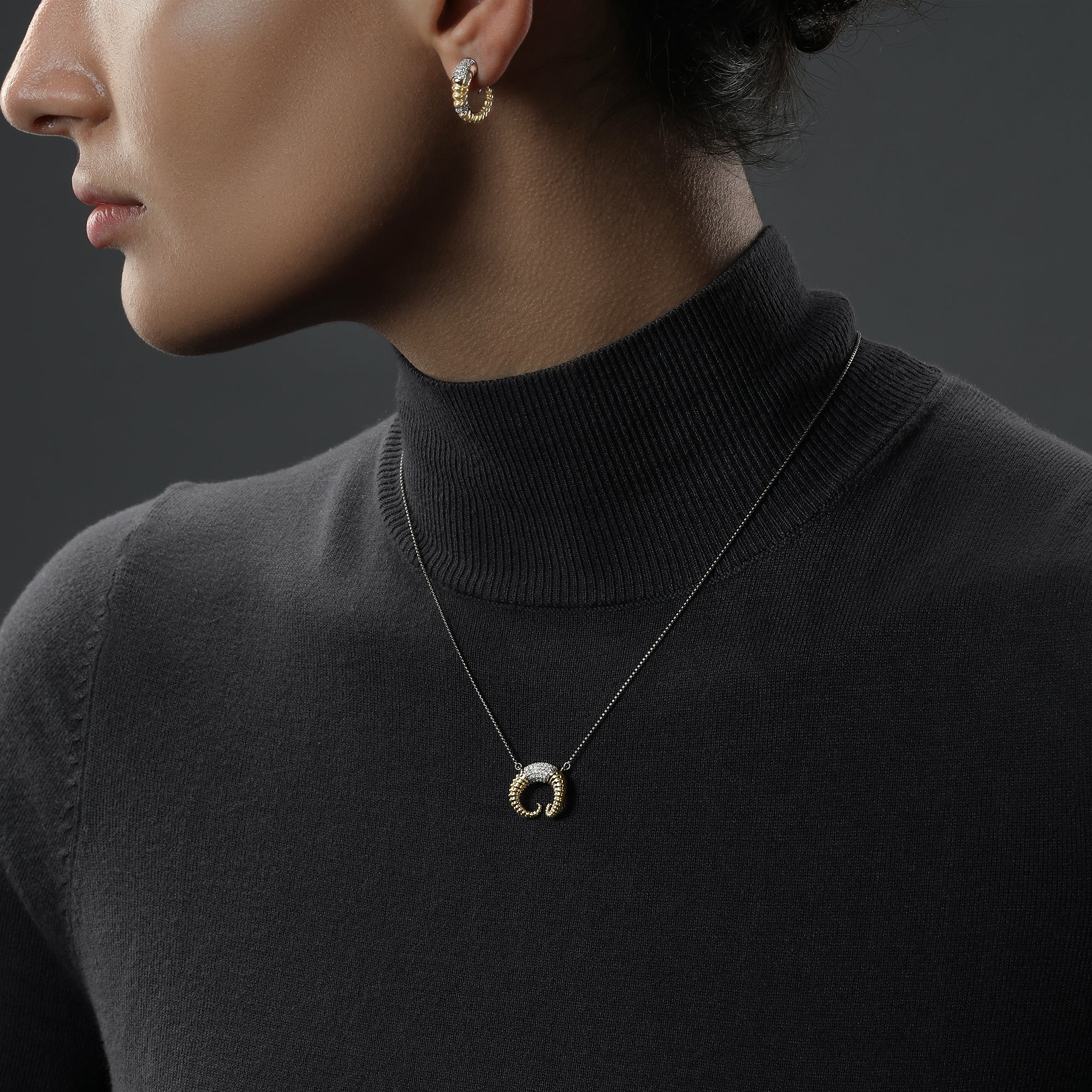 BANTHA™ WOMEN'S NECKLACE 1/6 CT.TW. Diamond, Sterling Silver and 10K Yellow Gold - Image 3