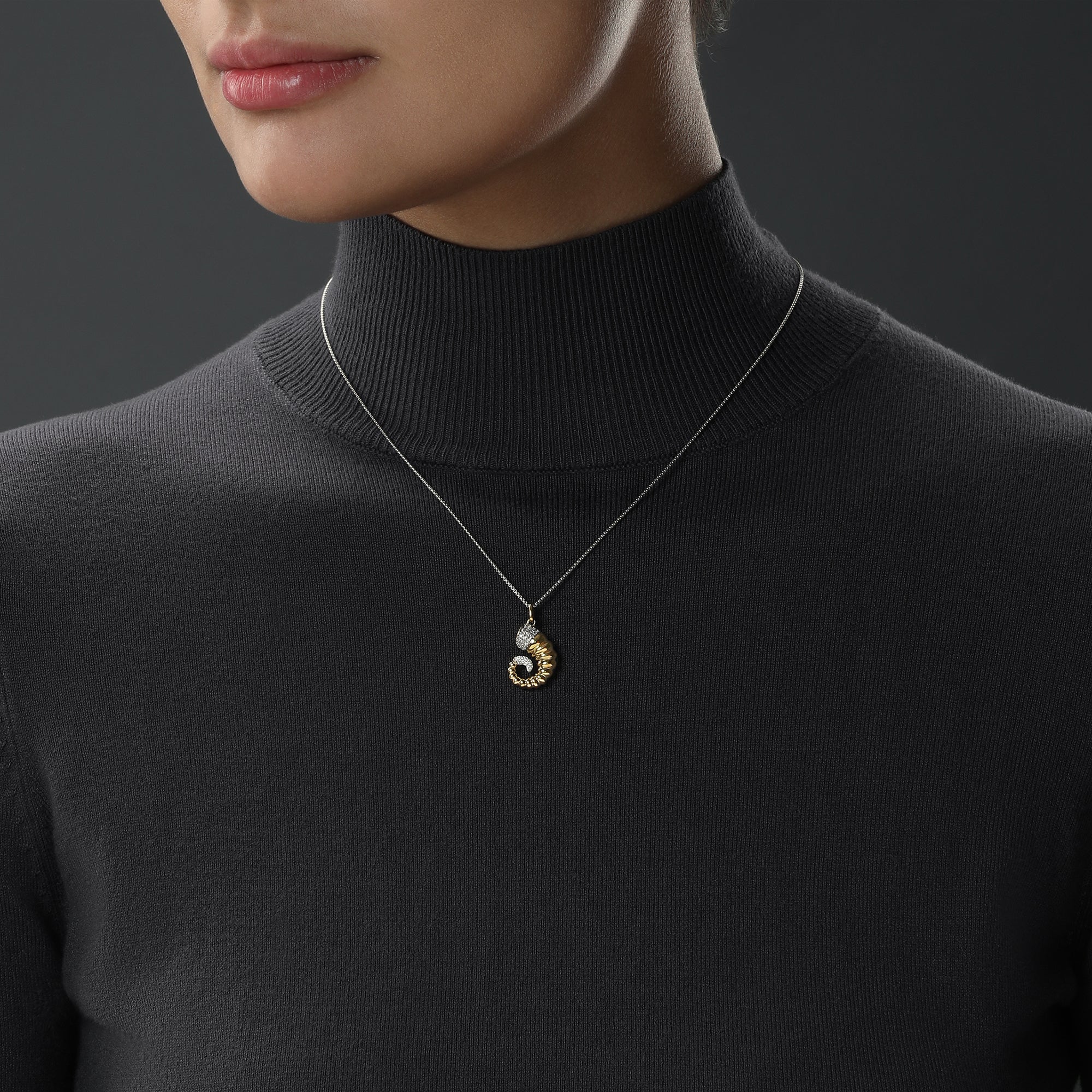 BANTHA™ WOMEN'S PENDANT 1/6 CT.TW. Diamond, Sterling Silver and 10k Yellow Gold - Image 2