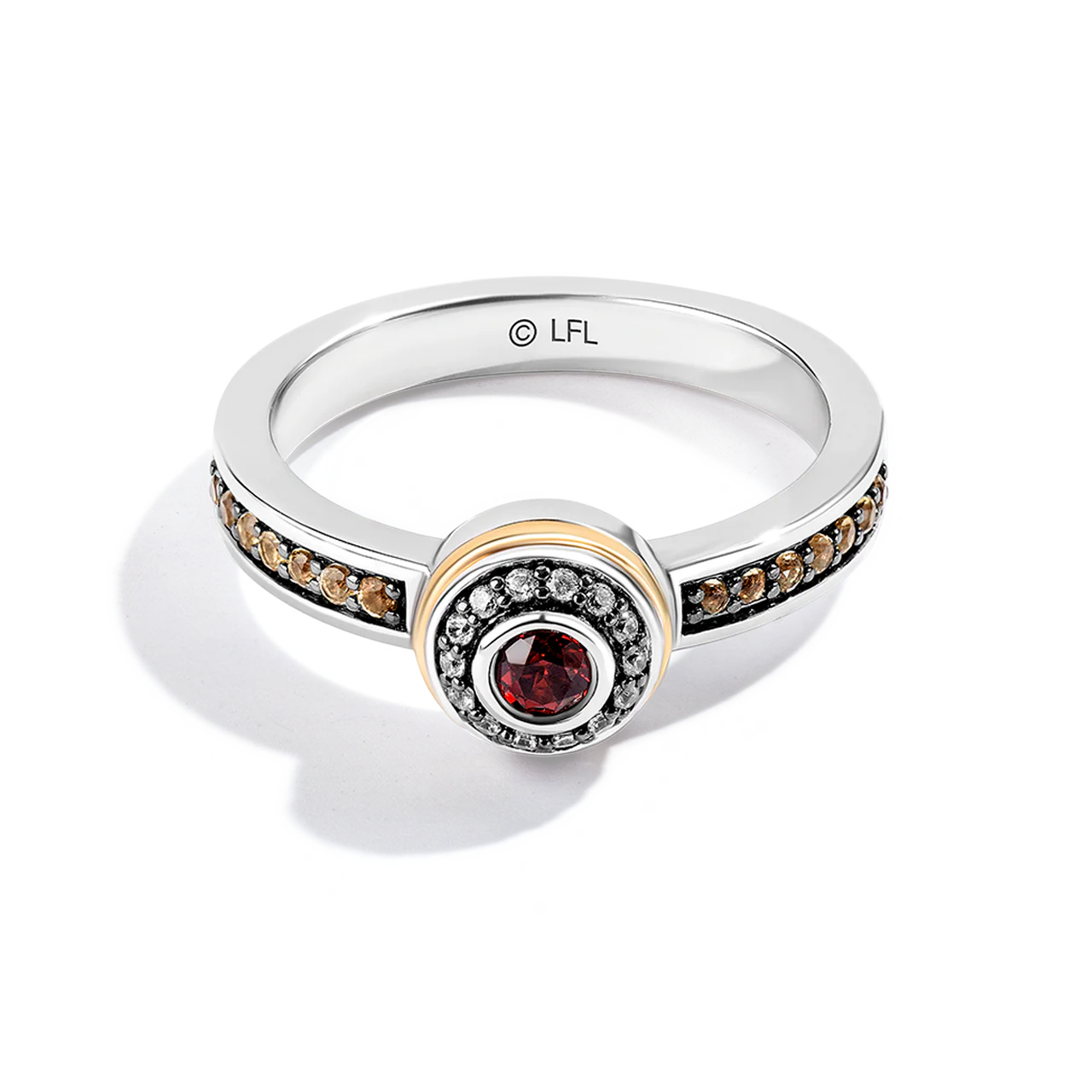 BB-8 Droid 1/20 CT.TW. Diamonds with Garnet, Citrine in Sterling Silver and 10K Yellow Gold
