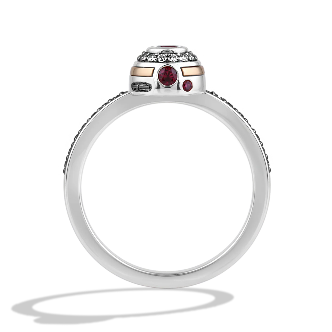 BB-8 Droid 1/20 CT.TW. Diamonds with Garnet, Citrine in Sterling Silver and 10K Yellow Gold - Image 3