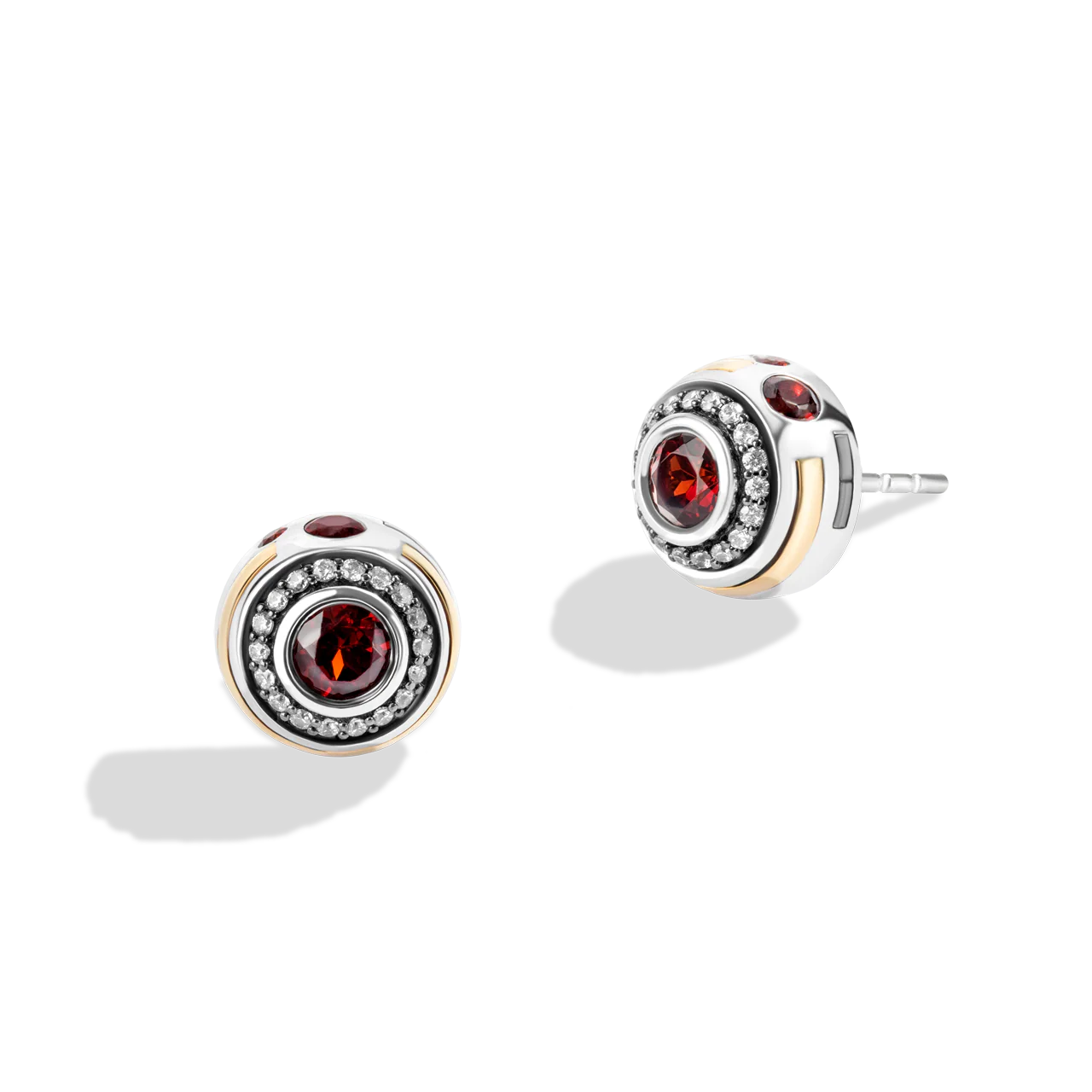 BB-8 Droid 1/6 CT.TW. Diamonds with Garnet in Sterling Silver and 10K Yellow Gold - Image 2