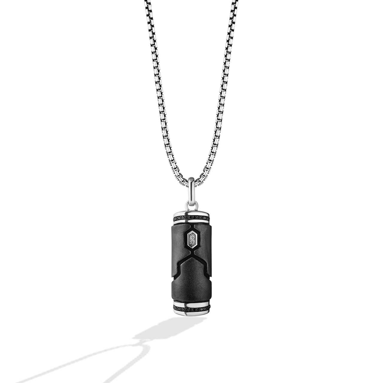 BOBA FETT™ MEN'S PENDANT 1/5 CT.TW. Black and White Diamonds, Sterling Silver with Black Rhodium
