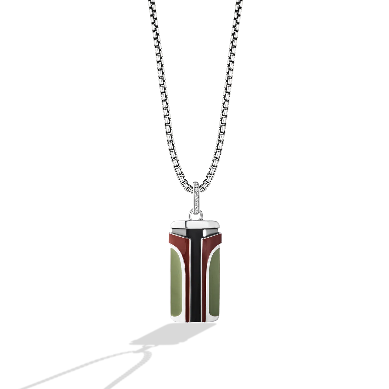 BOBA FETT™ MEN'S/WOMEN'S PENDANT Diamond Accent, Enamel, Sterling Silver