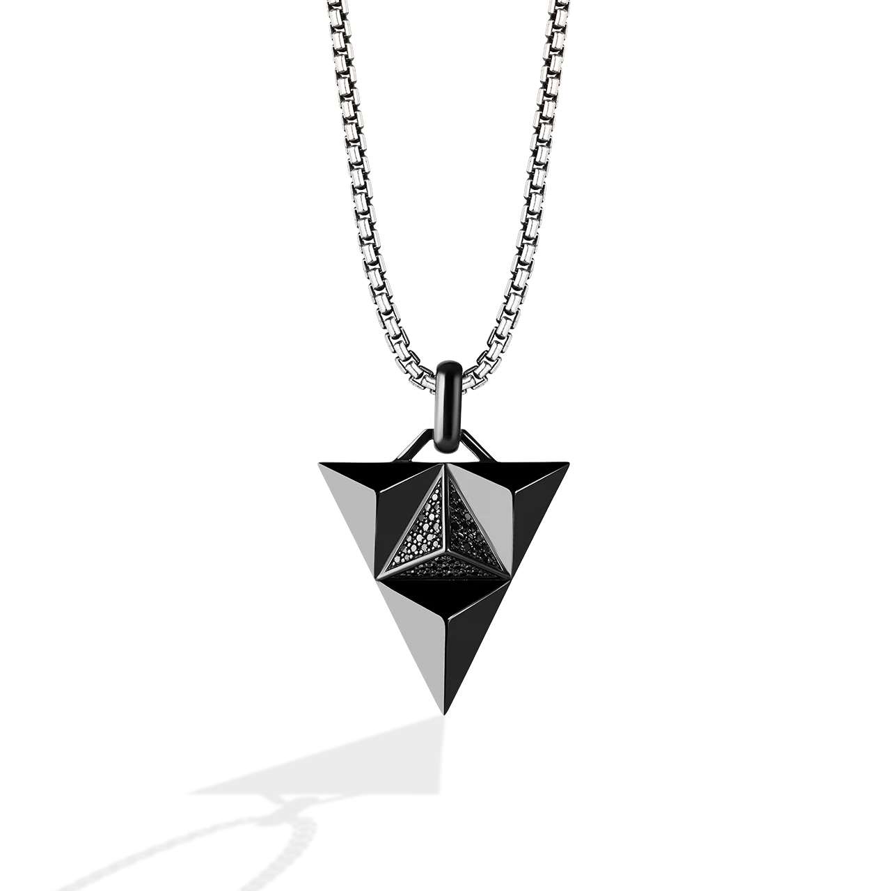 DARK ARMOR MEN'S PENDANT 1/3 CT.TW. Black Diamonds Silver with Black Rhodium