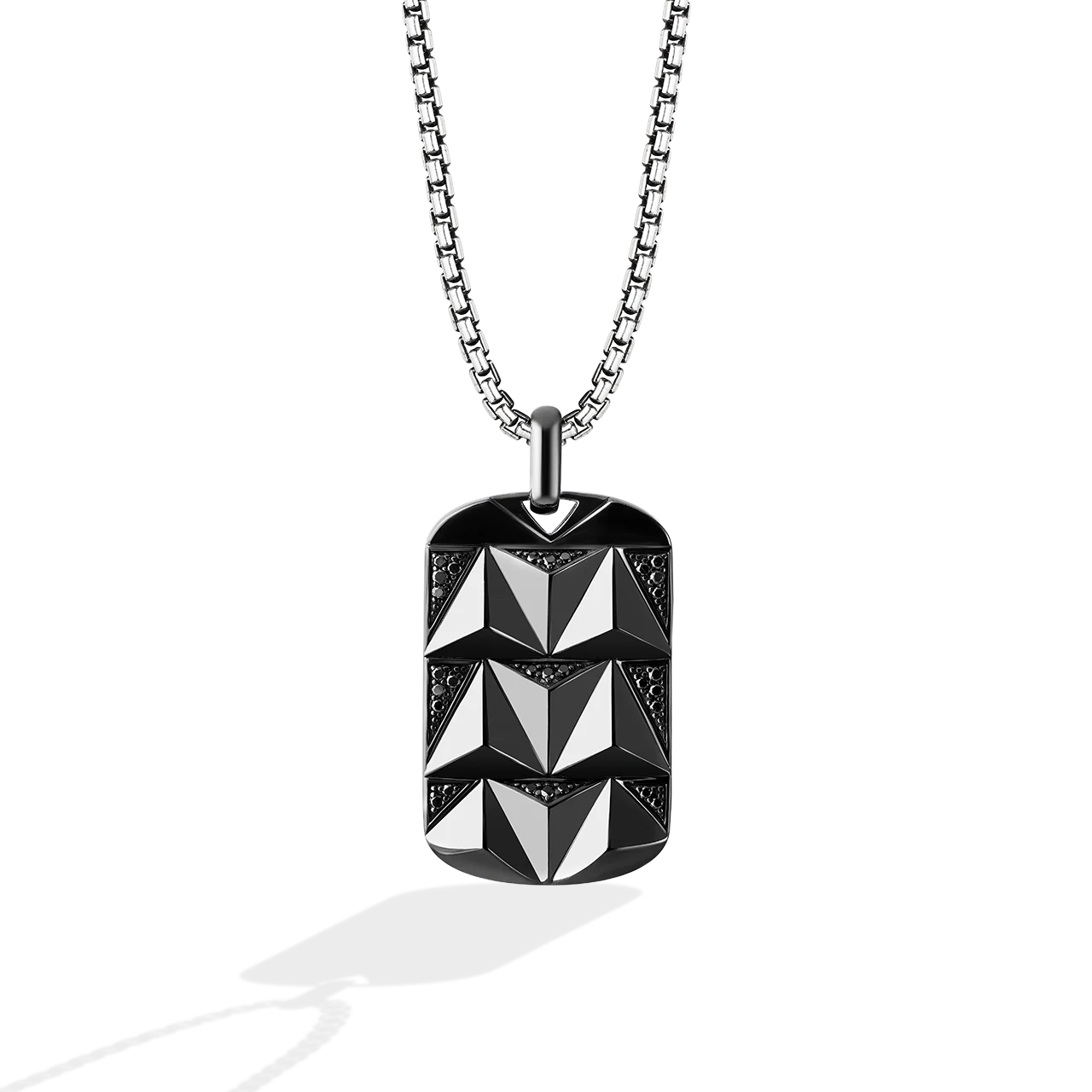 DARK ARMOR MEN'S PENDANT 3/8 CT.TW. Black Diamonds Silver with Black Rhodium