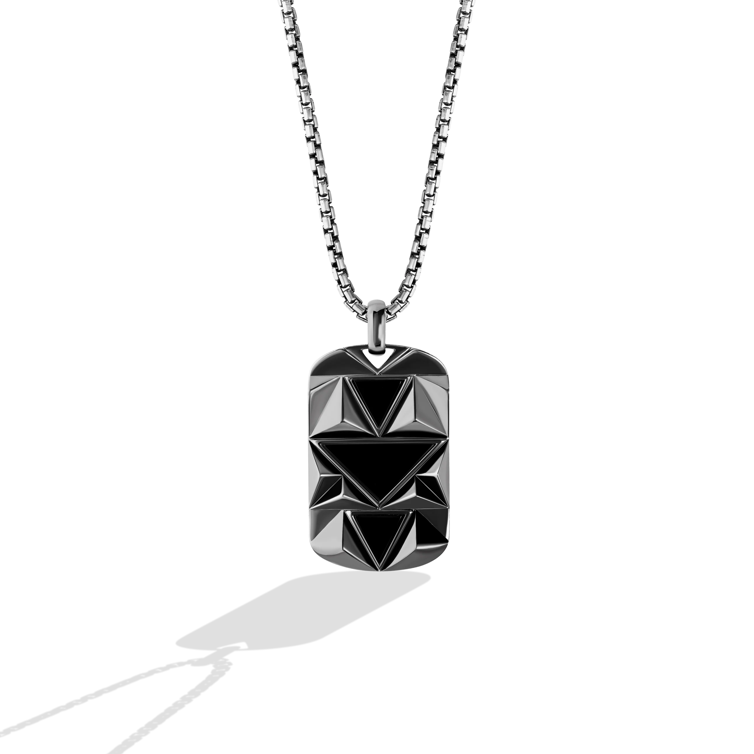 DARK ARMOR MEN'S PENDANT Black Onyx Silver with Black Rhodium