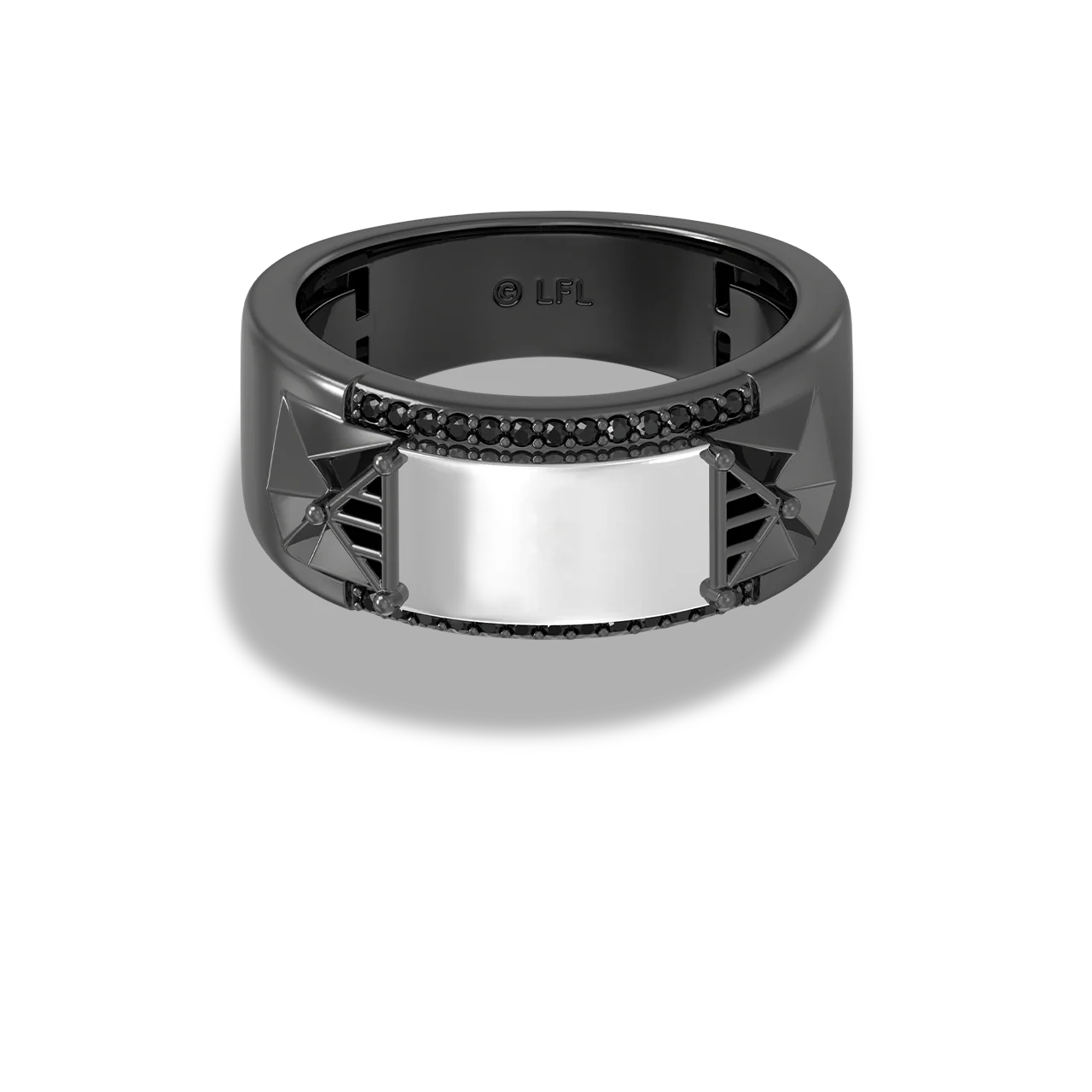 DARK ARMOR MEN'S RING Black Diamond Accent, Sterling Silver with Black Rhodium - Image 3
