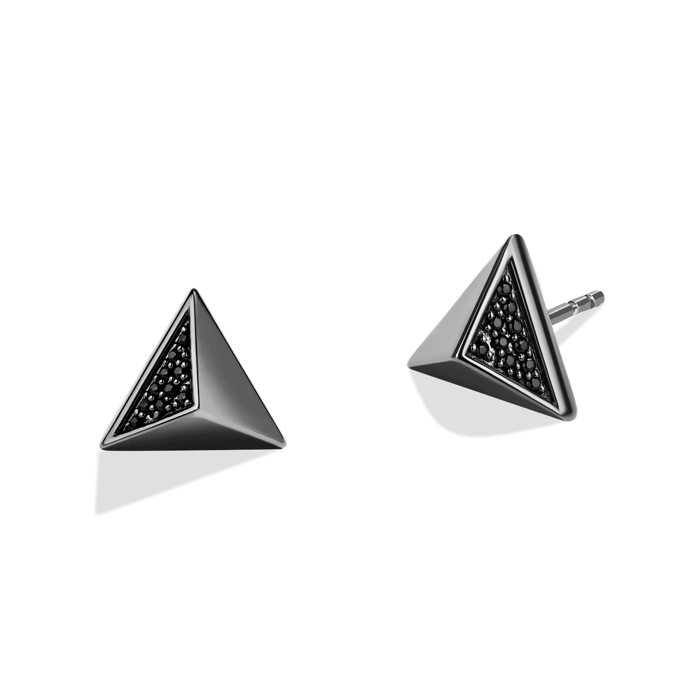 DARK ARMOR MEN'S/WOMEN'S STUDS Black Diamond Accent Silver with Black Rhodium - Image 4