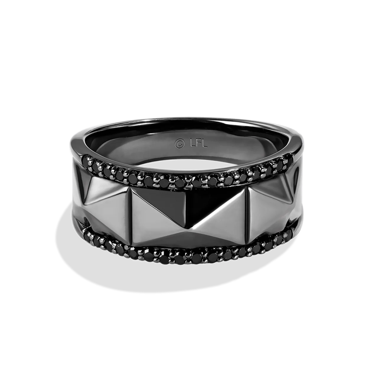 DARK ARMOR WOMEN'S RING 1/4 CT.TW. Black Diamonds Silver with Black Rhodium