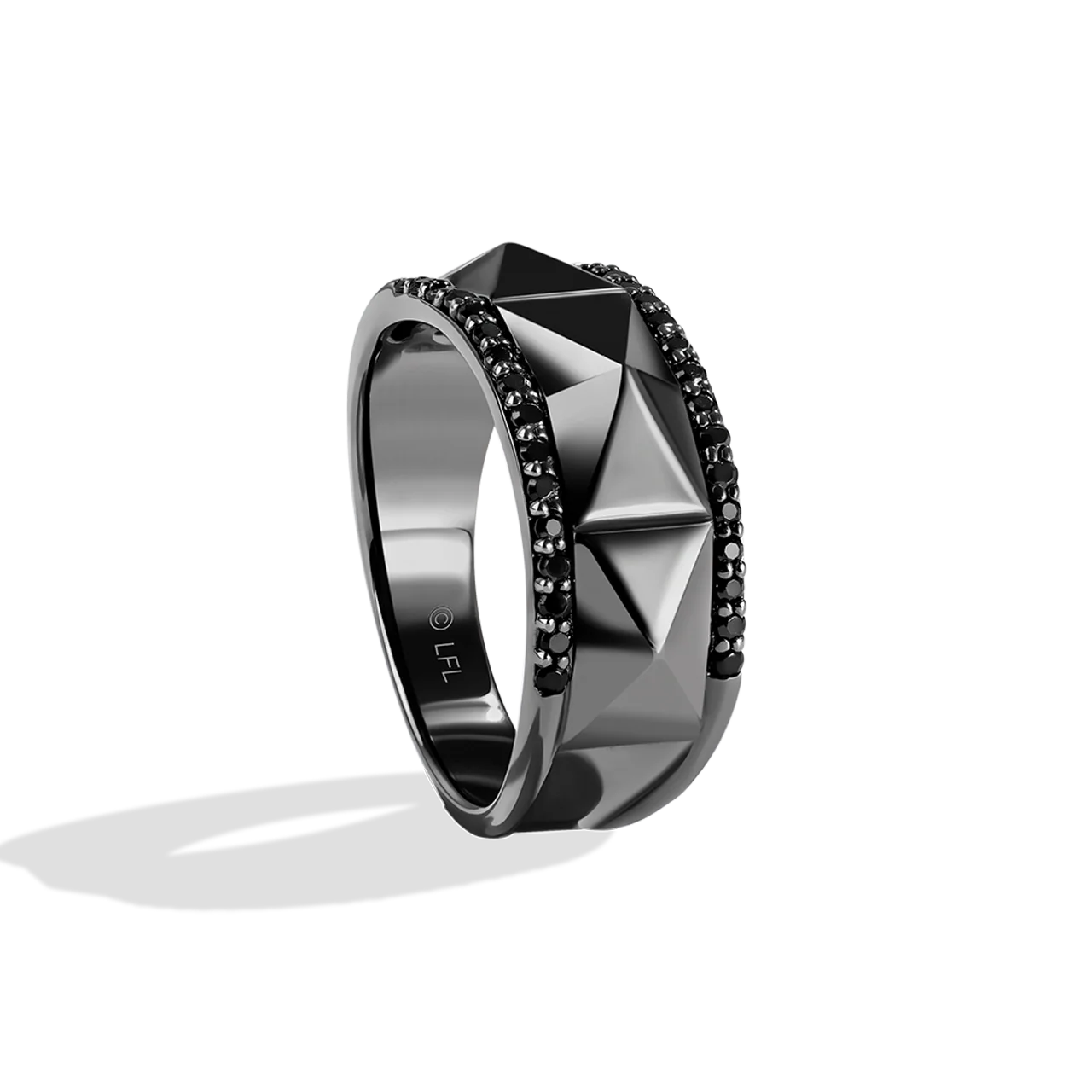 DARK ARMOR WOMEN'S RING 1/4 CT.TW. Black Diamonds Silver with Black Rhodium - Image 3