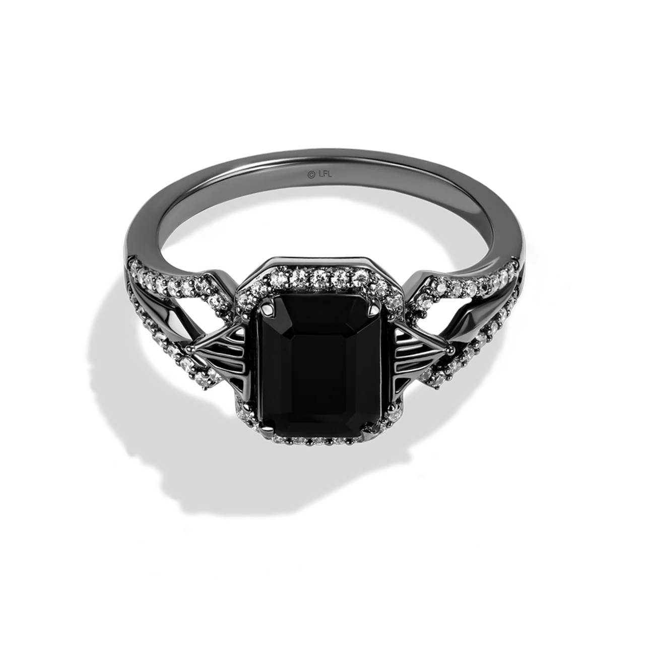 DARK ARMOR WOMEN'S RING 1/5 CT.TW. Diamond, Black Onyx in Sterling Silver with Black Rhodium