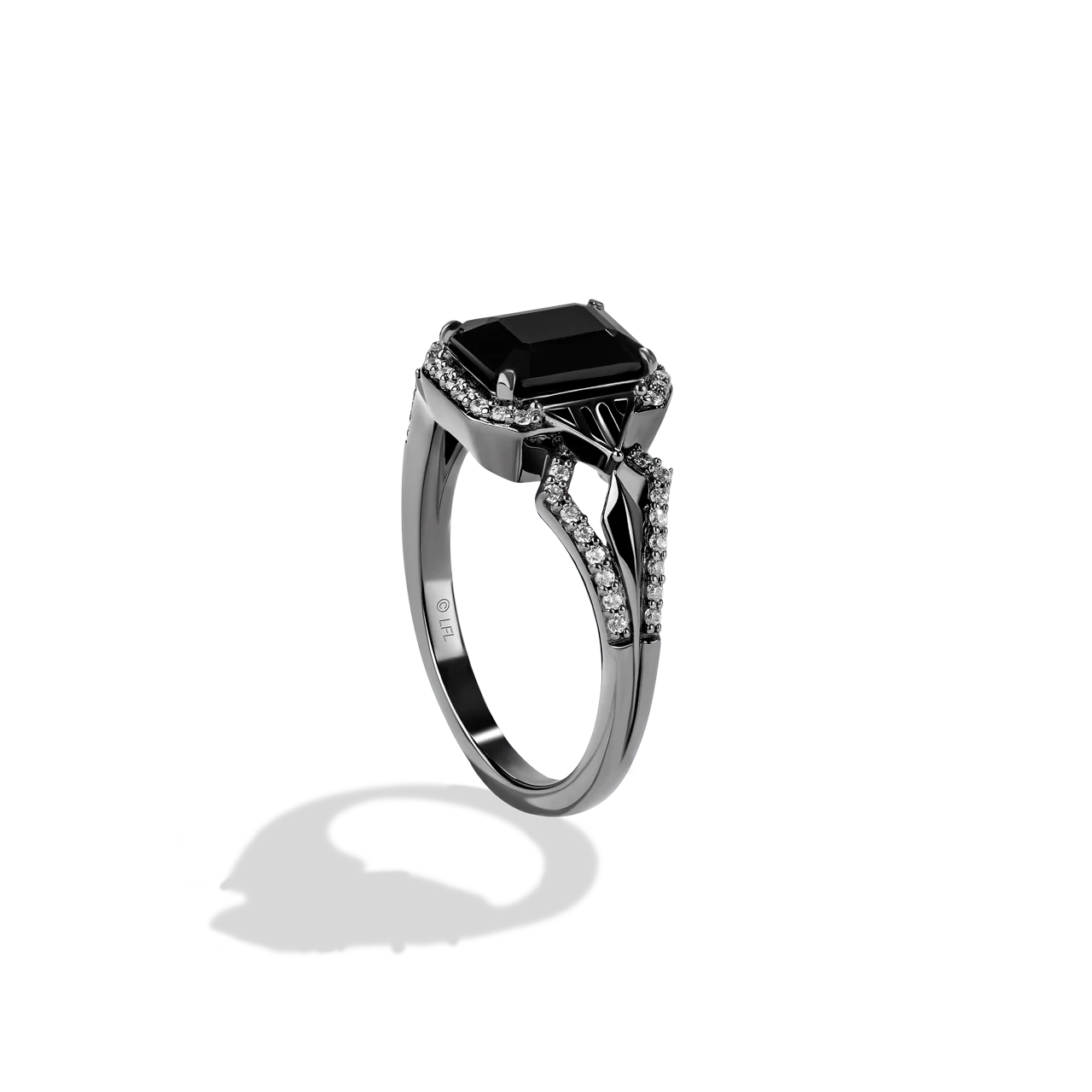 DARK ARMOR WOMEN'S RING 1/5 CT.TW. Diamond, Black Onyx in Sterling Silver with Black Rhodium - Image 2