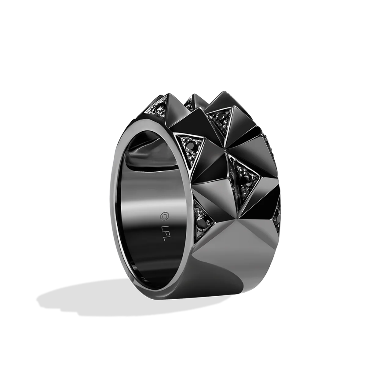 DARK ARMOR WOMEN'S RING Black Diamond Accent Silver with Black Rhodium - Image 2