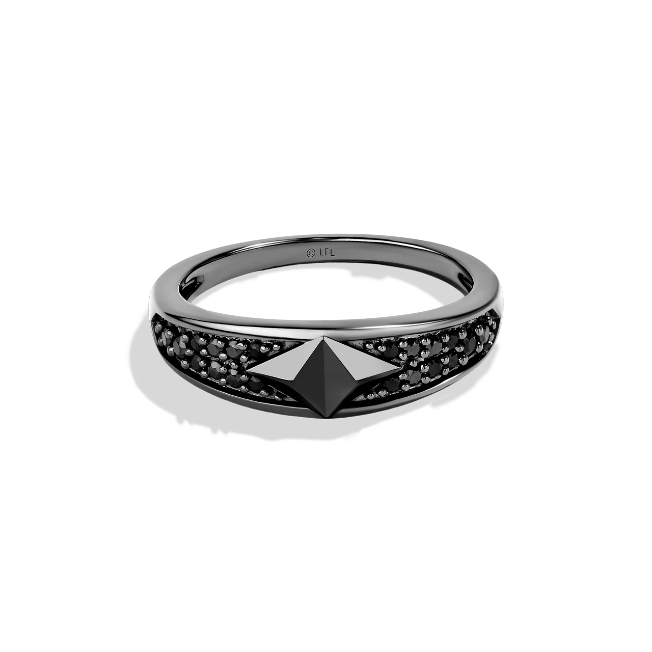DARK ARMOR WOMEN'S RING in Sterling Silver and Black Rhodium with 1/5 CT.TW. Black Diamonds