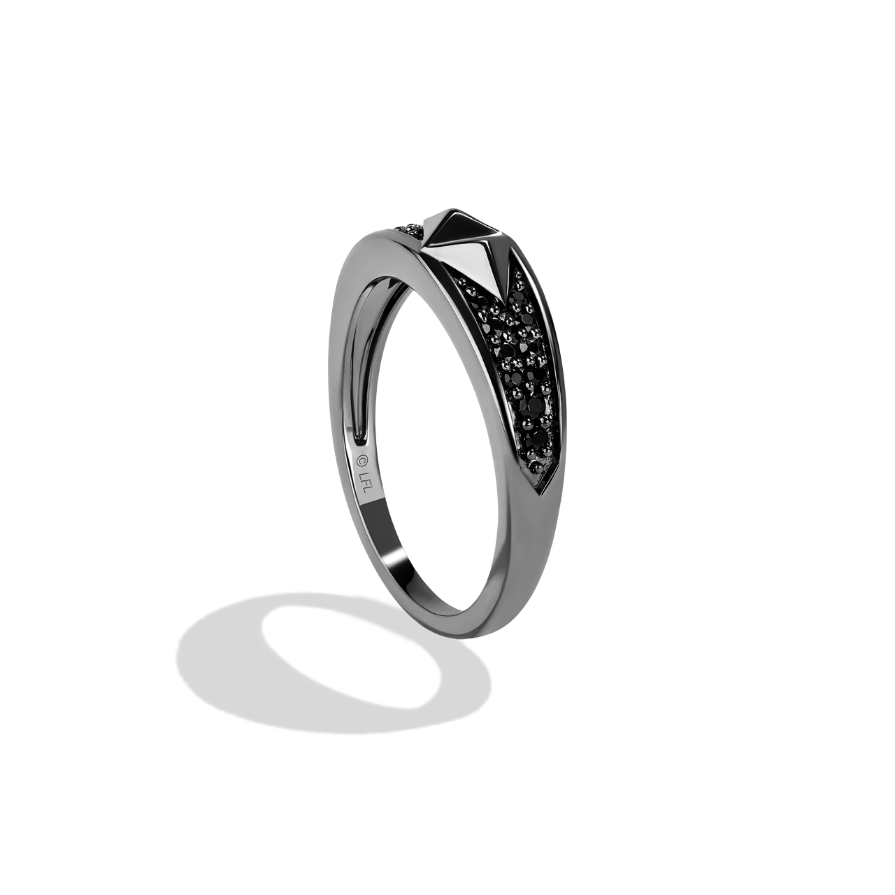 DARK ARMOR WOMEN'S RING in Sterling Silver and Black Rhodium with 1/5 CT.TW. Black Diamonds - Image 2