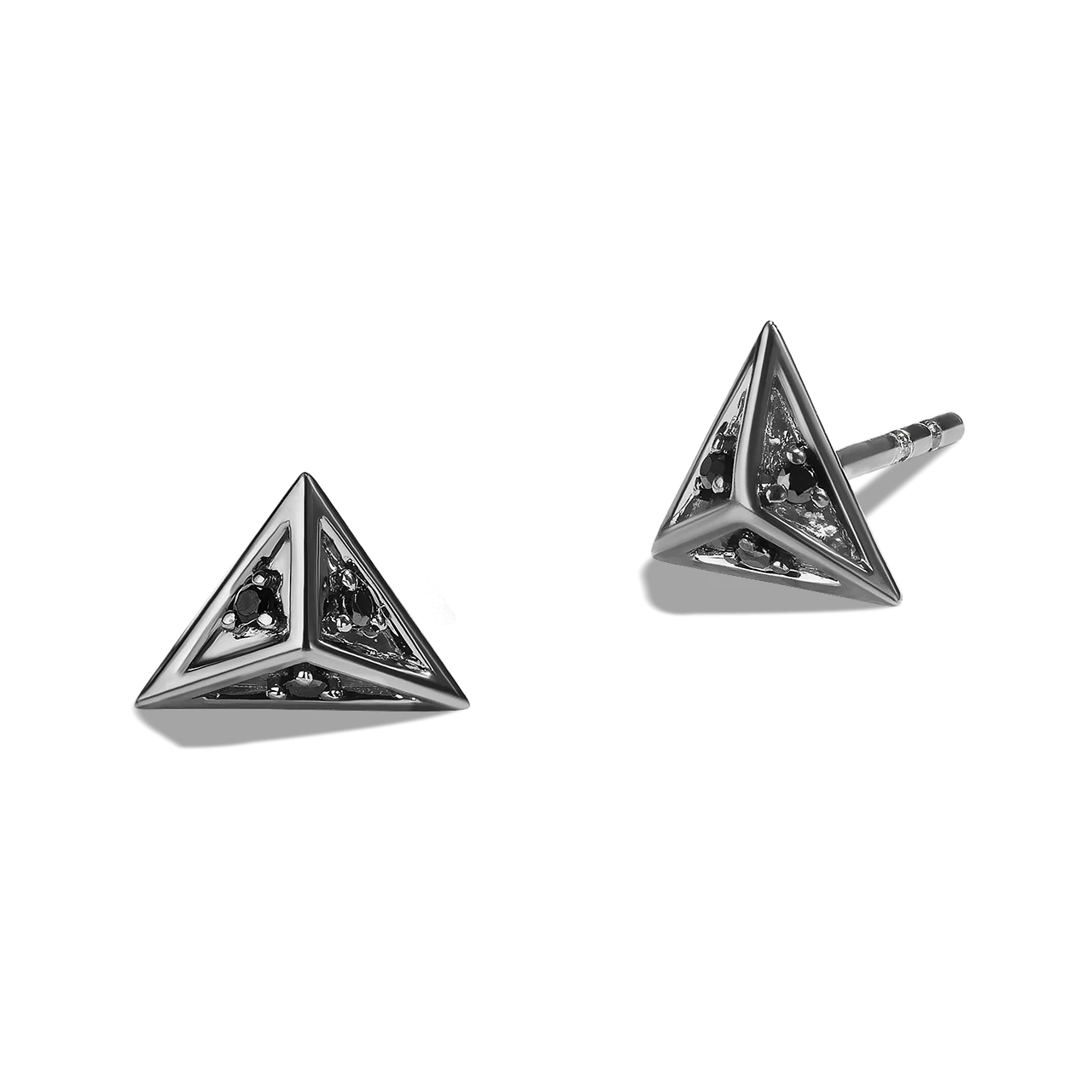 DARTH VADER™ HELMET NECKLACE AND EARRINGS SET in Black Rhodium over Sterling Silver with Black Diamonds - Image 6