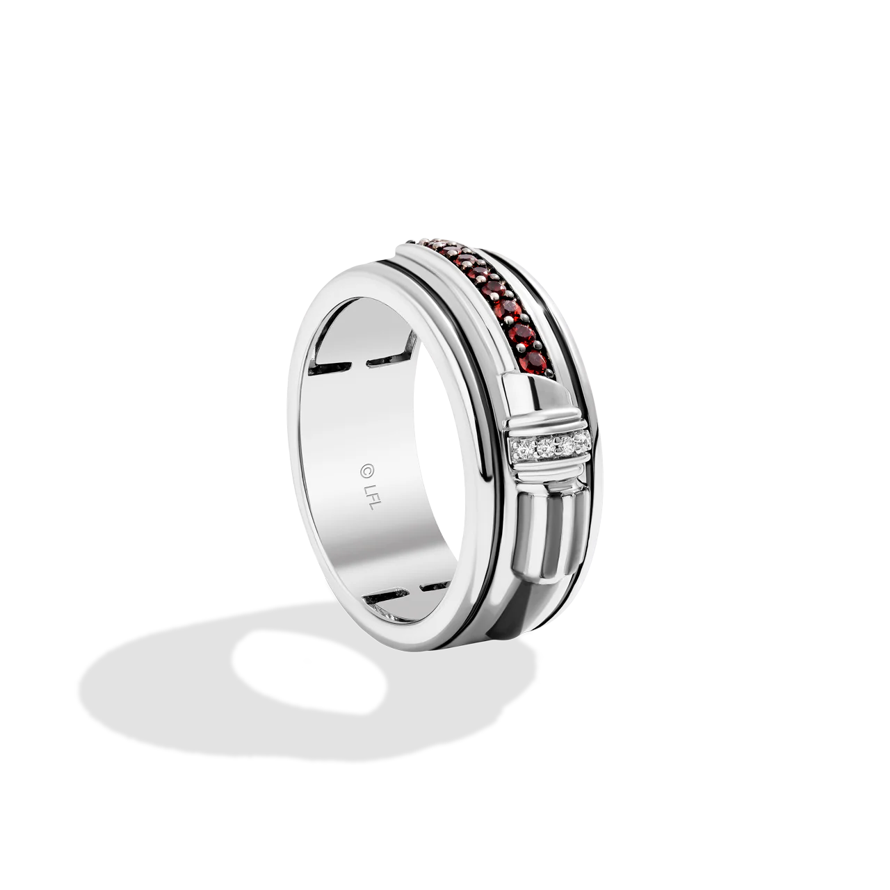 DARTH VADER™ MEN'S RING with Garnets, Diamond Accents and Black Rhodium over Sterling Silver - Image 2
