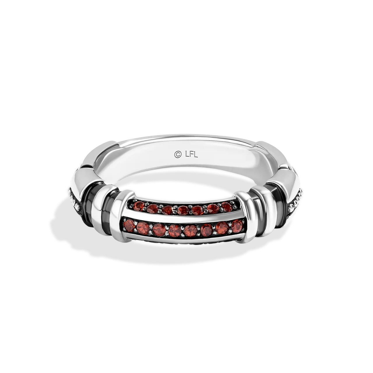 DARTH VADER™ MEN'S STERLING SILVER LIGHTSABER RING with Red Garnet