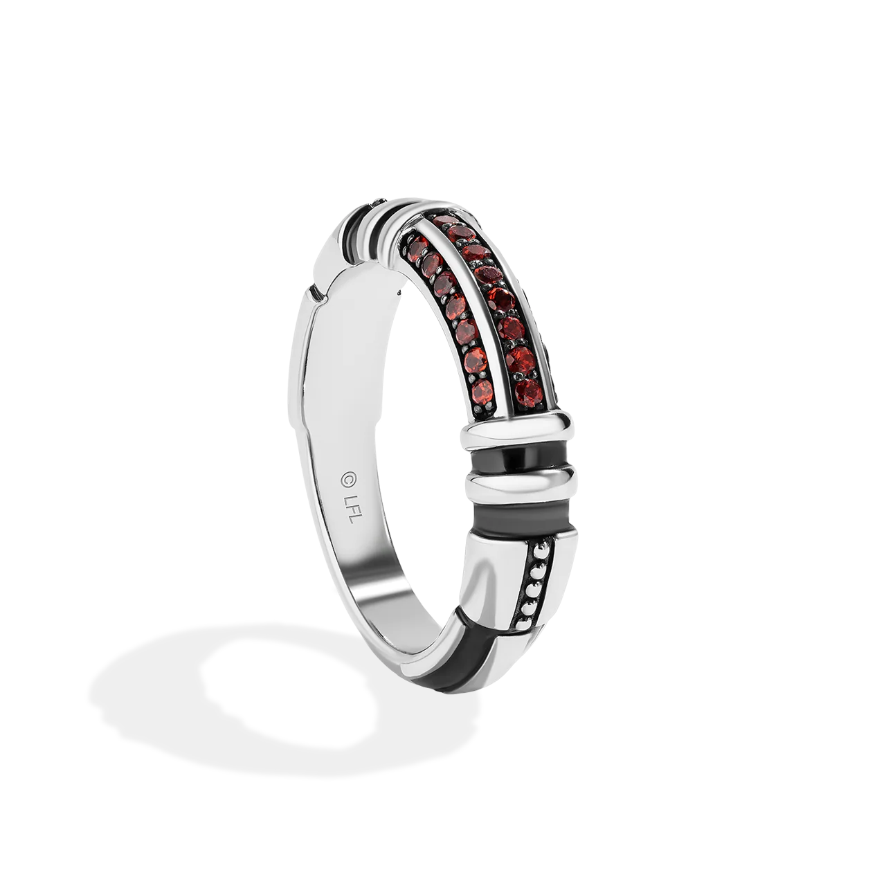 DARTH VADER™ MEN'S STERLING SILVER LIGHTSABER RING with Red Garnet - Image 2