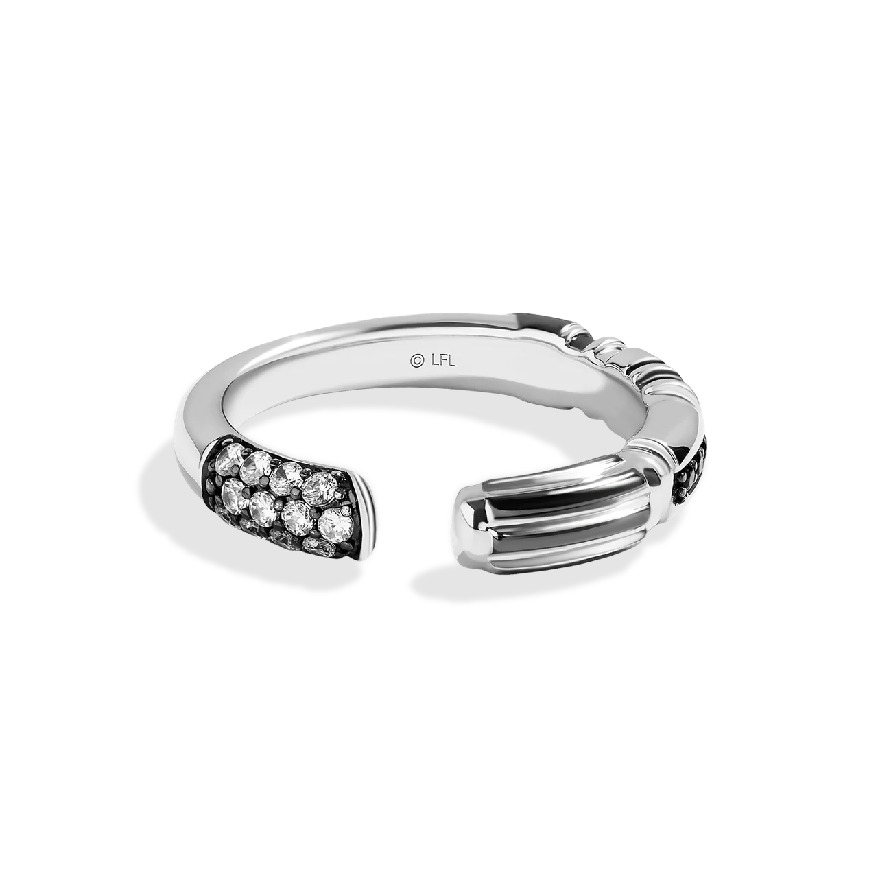 DARTH VADER™ MEN'S/WOMEN'S STERLING SILVER AND BLACK RHODIUM LIGHTSABER RING with 1/5 CT.TW. Diamonds