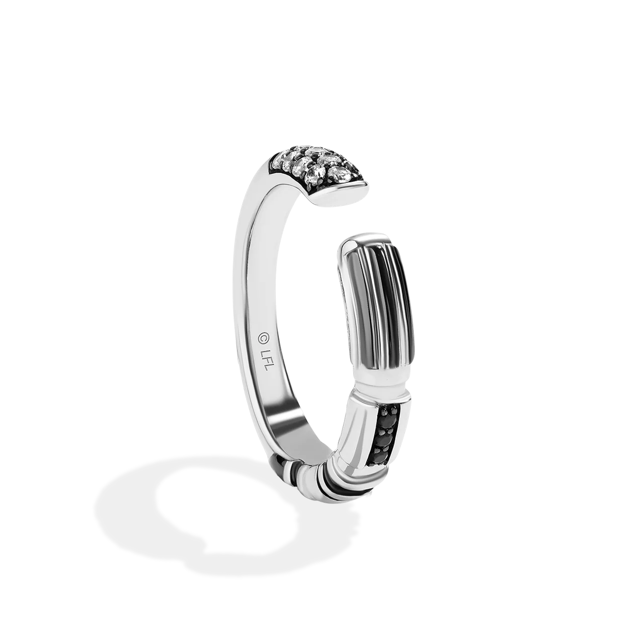 DARTH VADER™ MEN'S/WOMEN'S STERLING SILVER AND BLACK RHODIUM LIGHTSABER RING with 1/5 CT.TW. Diamonds - Image 2