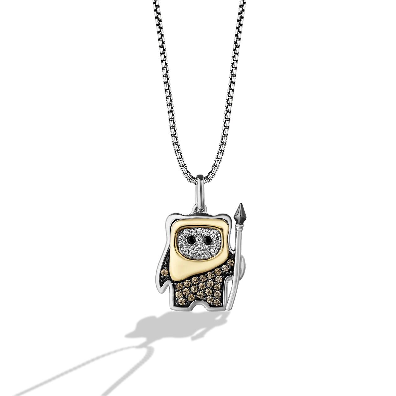 EWOK™ WOMEN'S PENDANT 1/5 CT.TW. Champagne and White Diamonds, Sterling Silver and 10K Yellow Gold