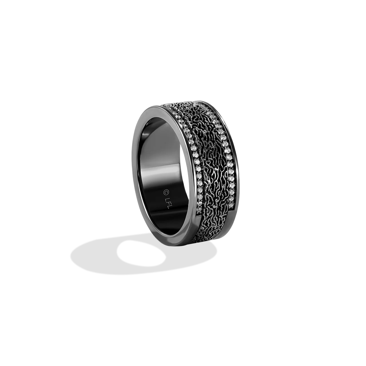 IN CARBONITE WOMEN'S RING 1/5 CT.TW. White Diamonds Silver with Black Rhodium - Image 3