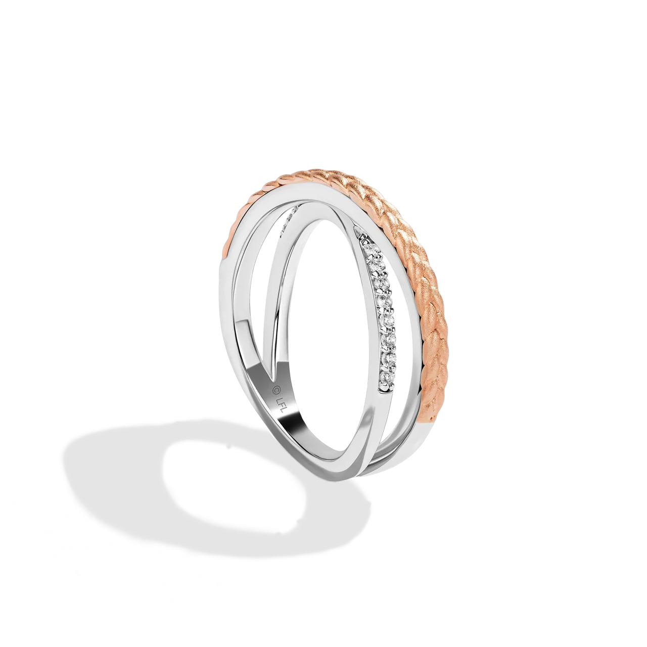 GALACTIC ROYALTY WOMEN'S RING 1/6 CT.TW. White Diamonds 14K Rose Gold Over Sterling Silver - Image 2