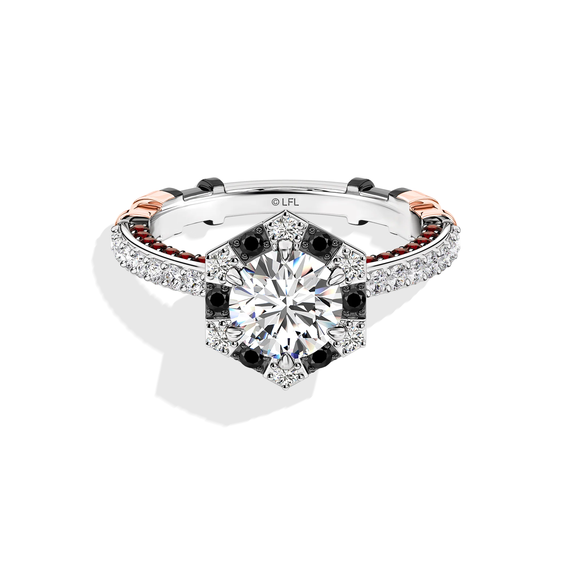 GALAXY STAR LAB GROWN DIAMONDS DARTH VADER™ Engagement Ring in 14K Gold with Black Rhodium - Image 4
