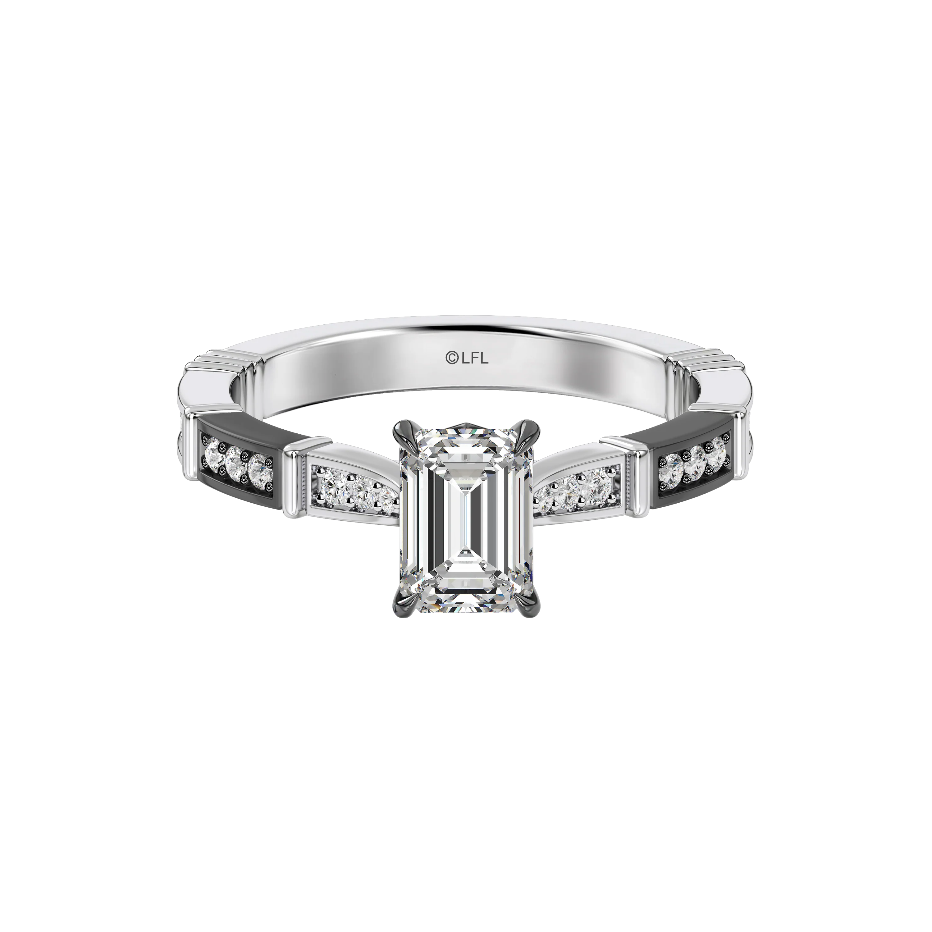 GALAXY STAR LAB GROWN DIAMONDS DARTH VADER™ 14K Gold with Black Rhodium and Garnet Women's Engagement Ring