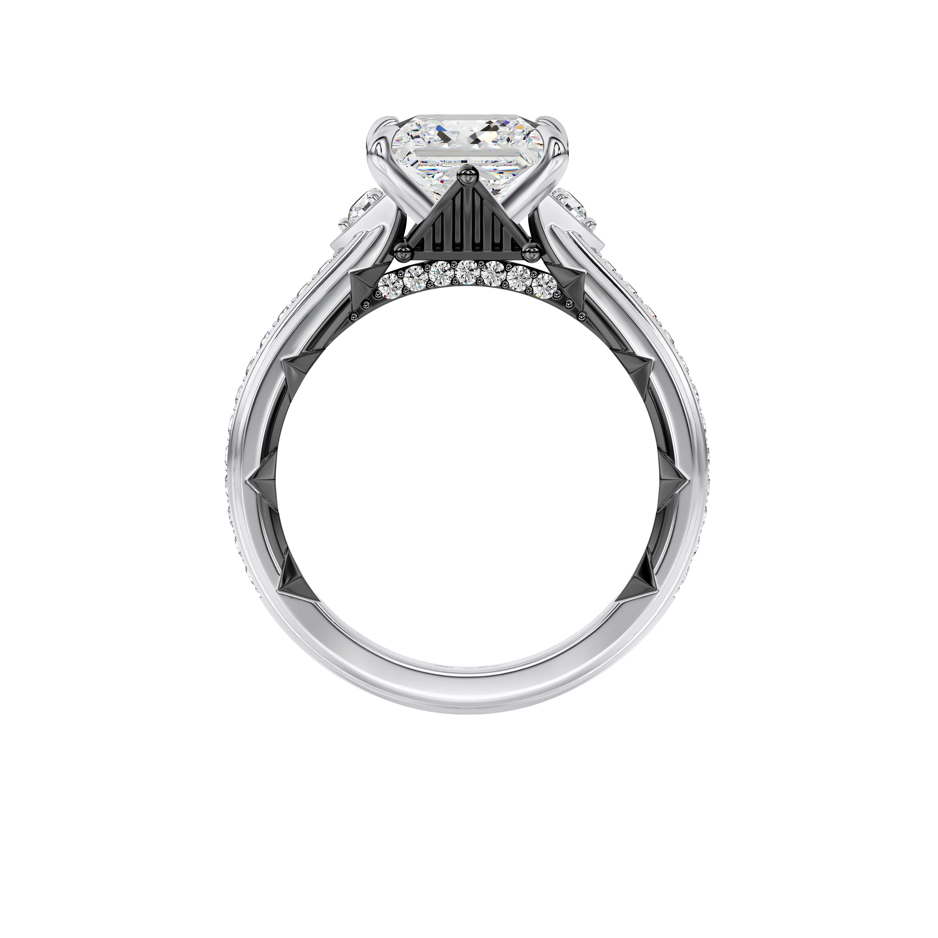 GALAXY STAR LAB GROWN DIAMONDS DARTH VADER™ 14K Gold with Black Rhodium Women's Engagement Ring - Image 2