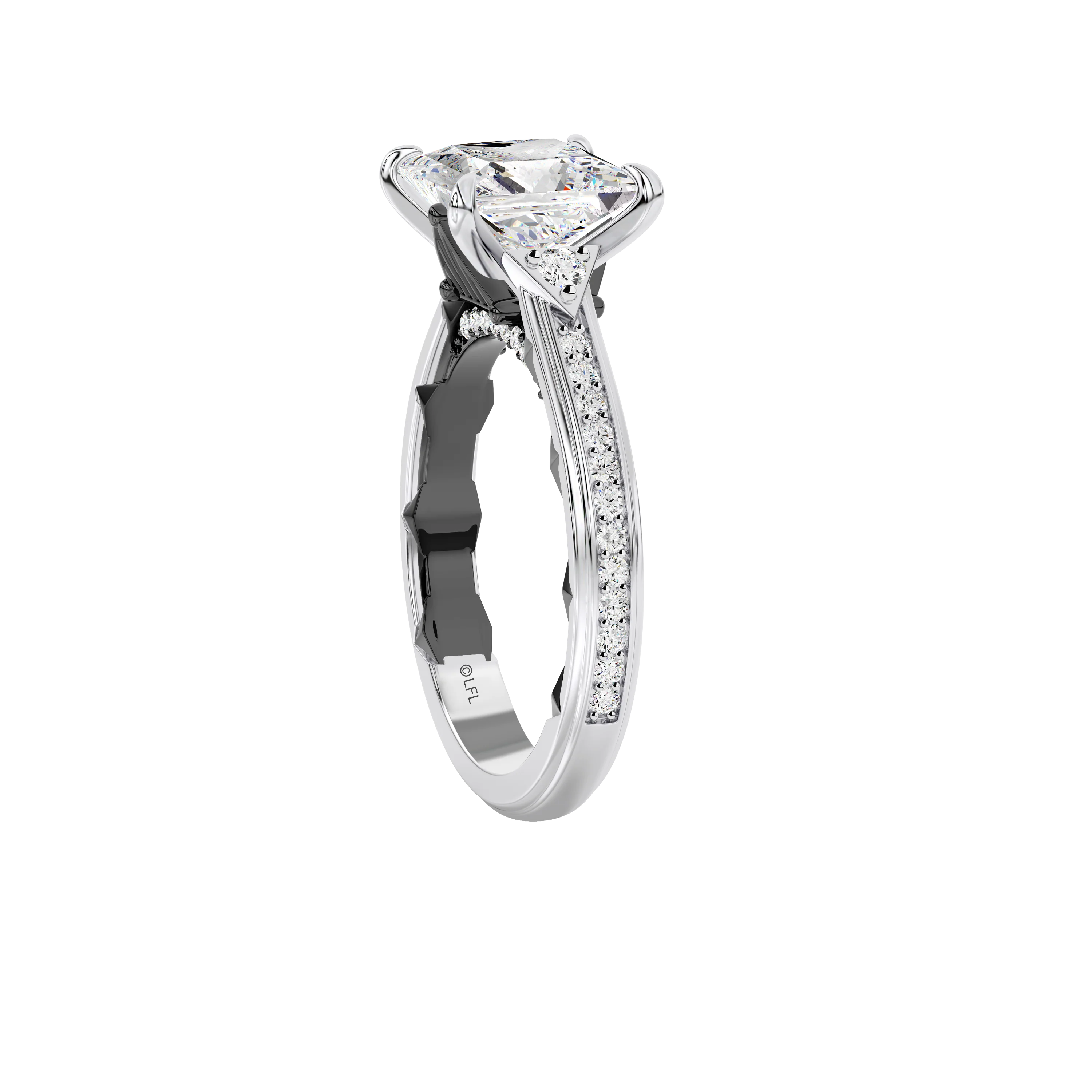 GALAXY STAR LAB GROWN DIAMONDS DARTH VADER™ 14K Gold with Black Rhodium Women's Engagement Ring - Image 3