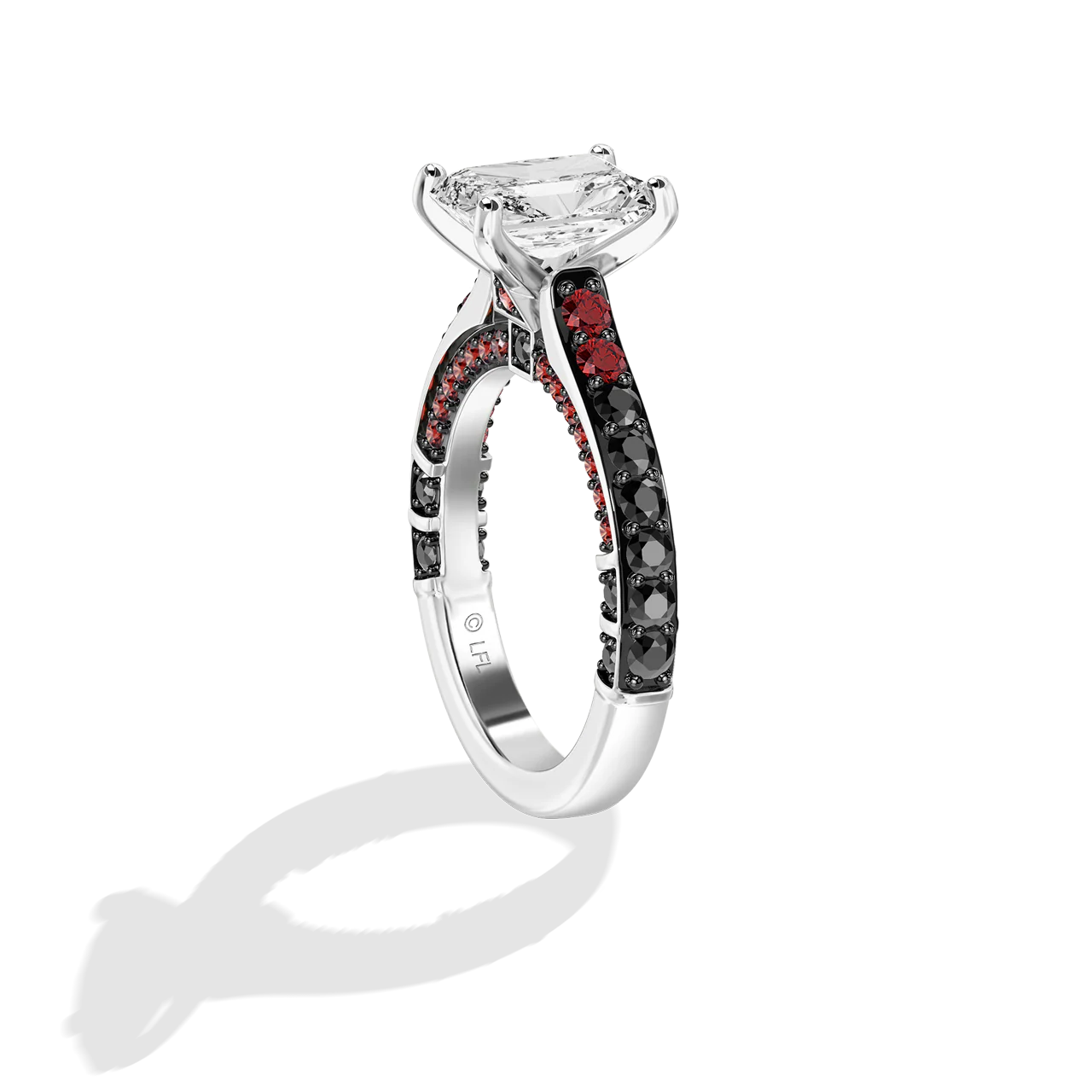 GALAXY STAR LAB GROWN DIAMONDS DARTH VADER 14K Gold with Black Rhodium, Black Spinel and Garnet Women's Engagement Ring - Image 11