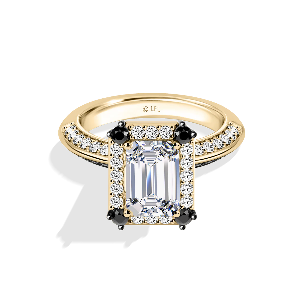 GALAXY STAR LAB GROWN DIAMONDS LIGHT X DARK 14K Gold with Black Rhodium, Black Spinel Women's Engagement Ring - Image 17