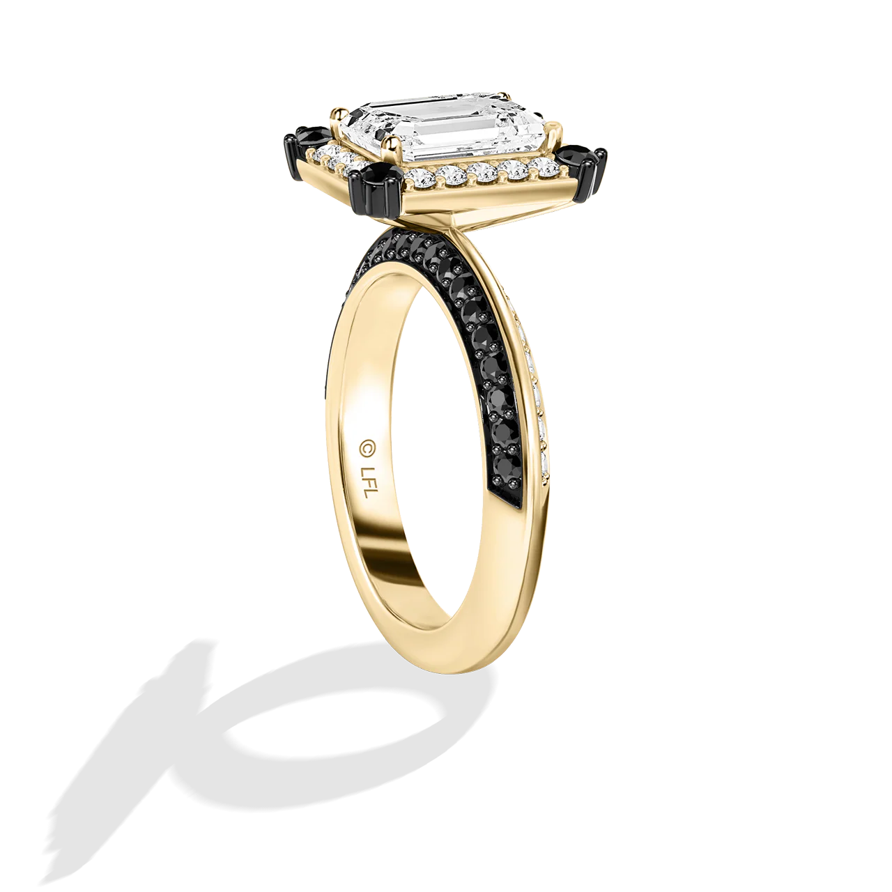 GALAXY STAR LAB GROWN DIAMONDS LIGHT X DARK 14K Gold with Black Rhodium, Black Spinel Women's Engagement Ring - Image 18