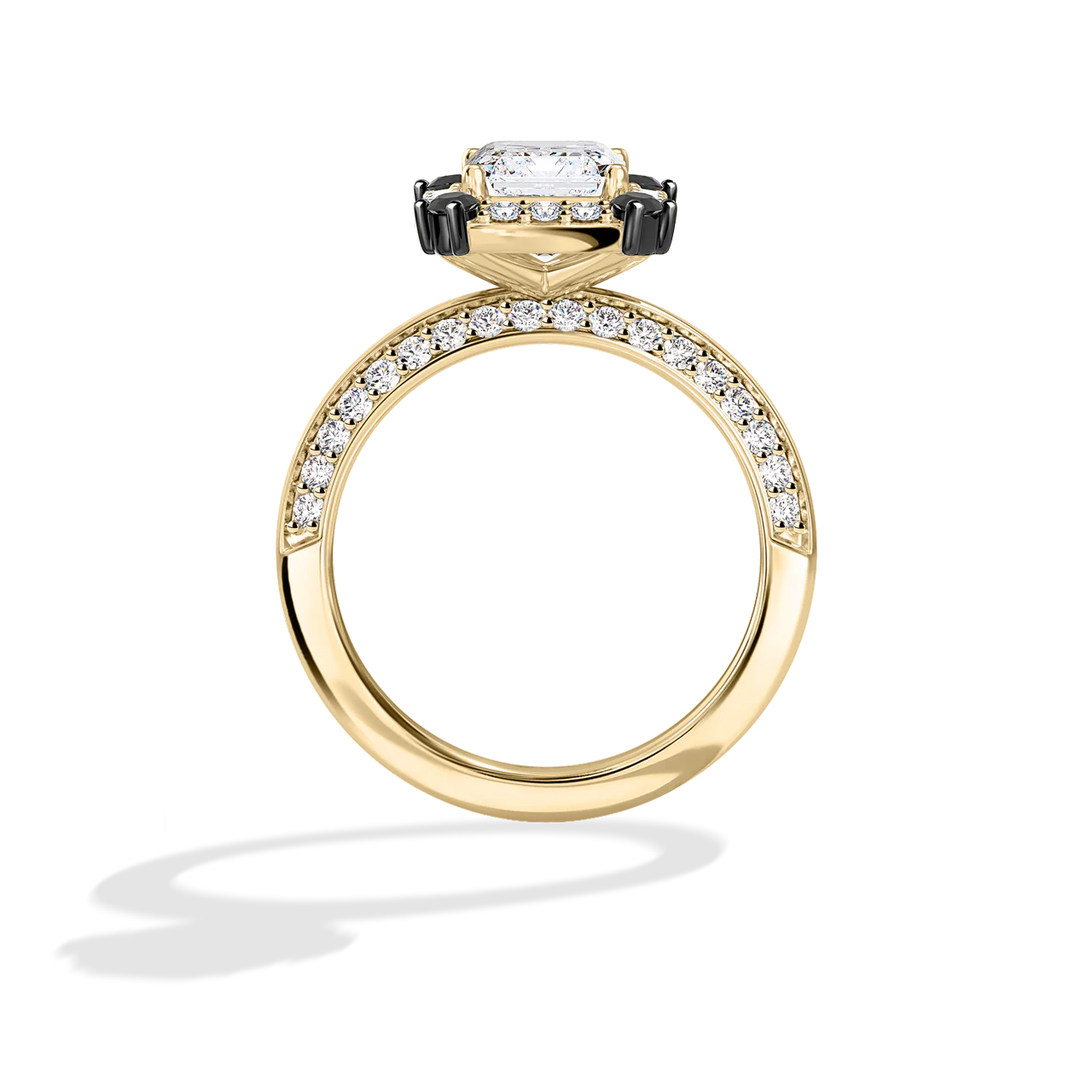 GALAXY STAR LAB GROWN DIAMONDS LIGHT X DARK 14K Gold with Black Rhodium, Black Spinel Women's Engagement Ring - Image 19